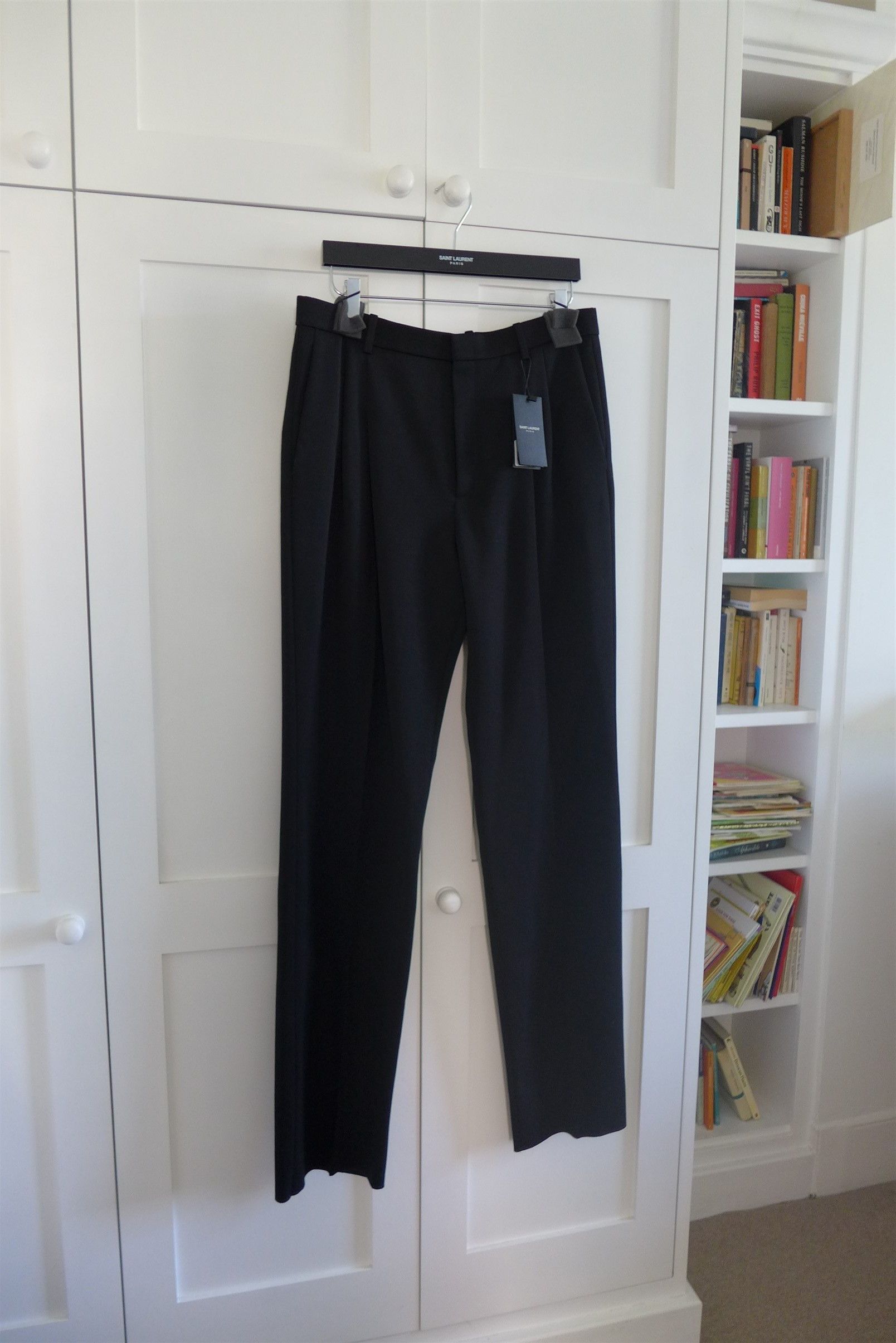 Saint Laurent Paris Saint Laurent Relaxed Fit Tuxedo Trousers - Black Wool Size US 34 / EU 50 - 3 Thumbnail