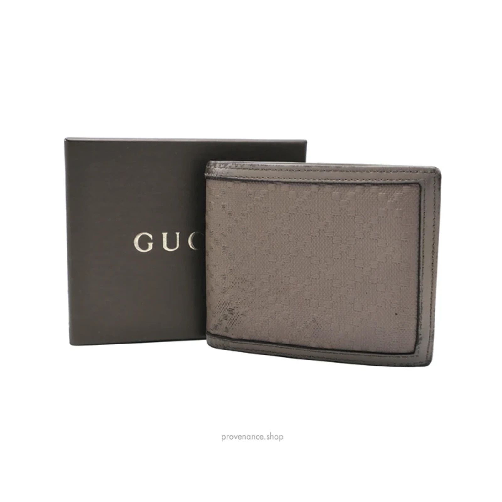 Gucci 🔴 Gucci Bifold Wallet - Grey Diamante Leather Size ONE SIZE - 1 Thumbnail