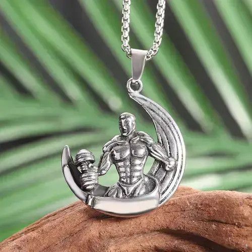 Other Moon Gym Muscle Men Necklace Size ONE SIZE - 1 Thumbnail
