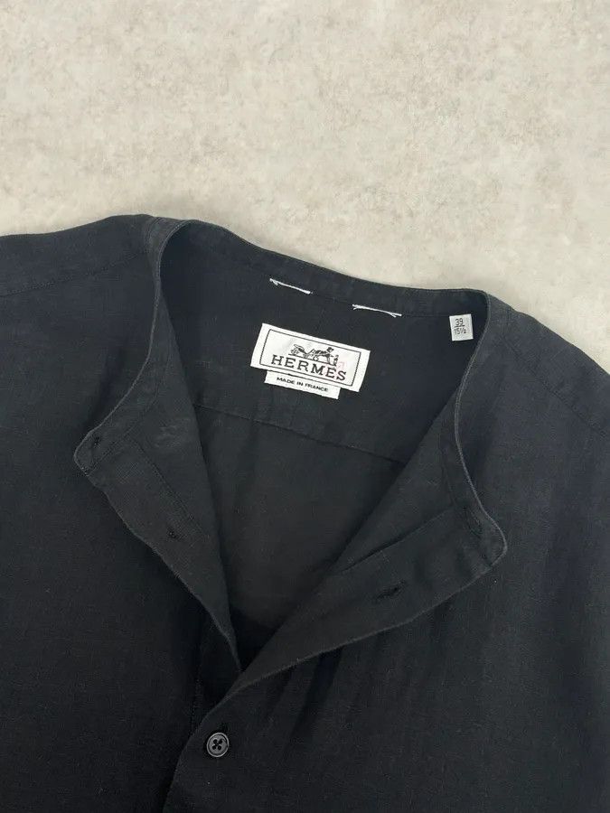 Hermes Hermès Black Linen Shirt Size US M / EU 48-50 / 2 - 8 Thumbnail