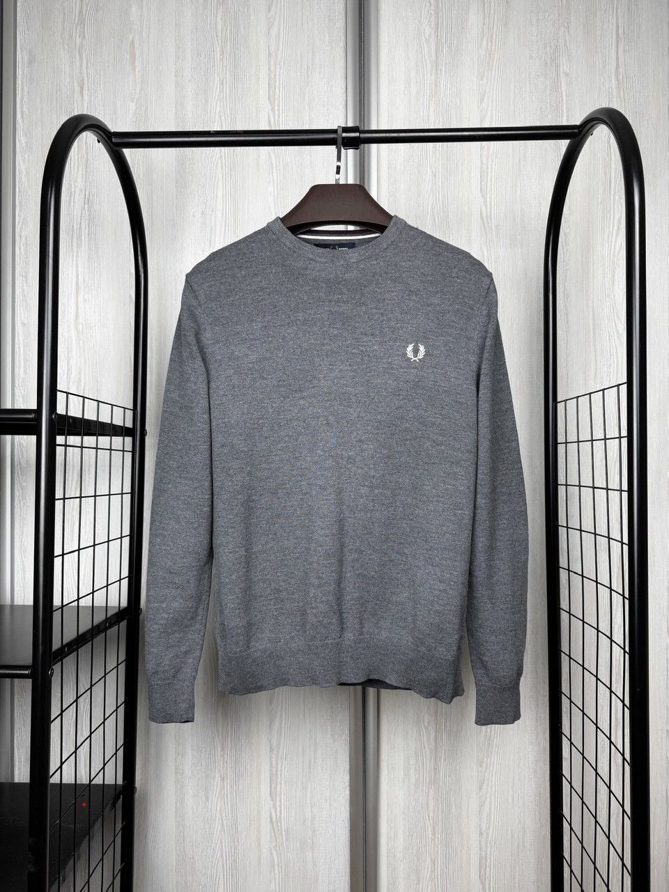 Fred Perry Fred Perry grey wool cotton small embroidered logo sweater Size US M / EU 48-50 / 2 - 1 Thumbnail