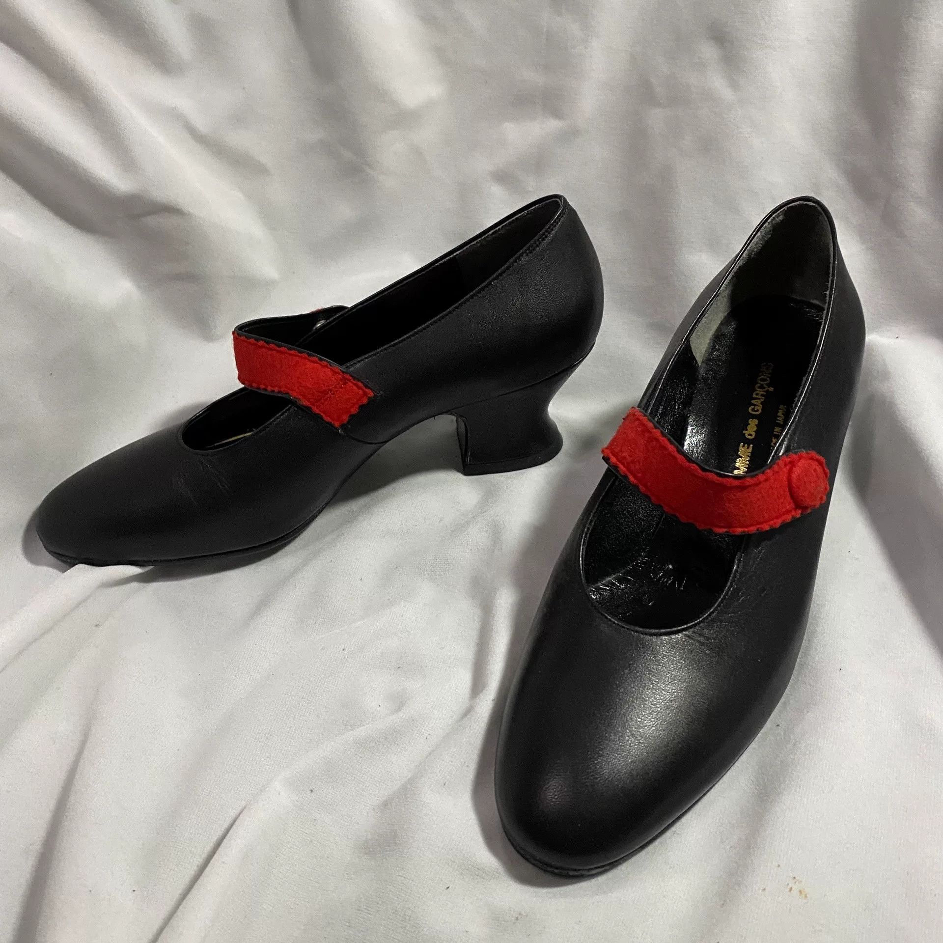 Comme des Garçons Mary Jane Leather Kitten Heels