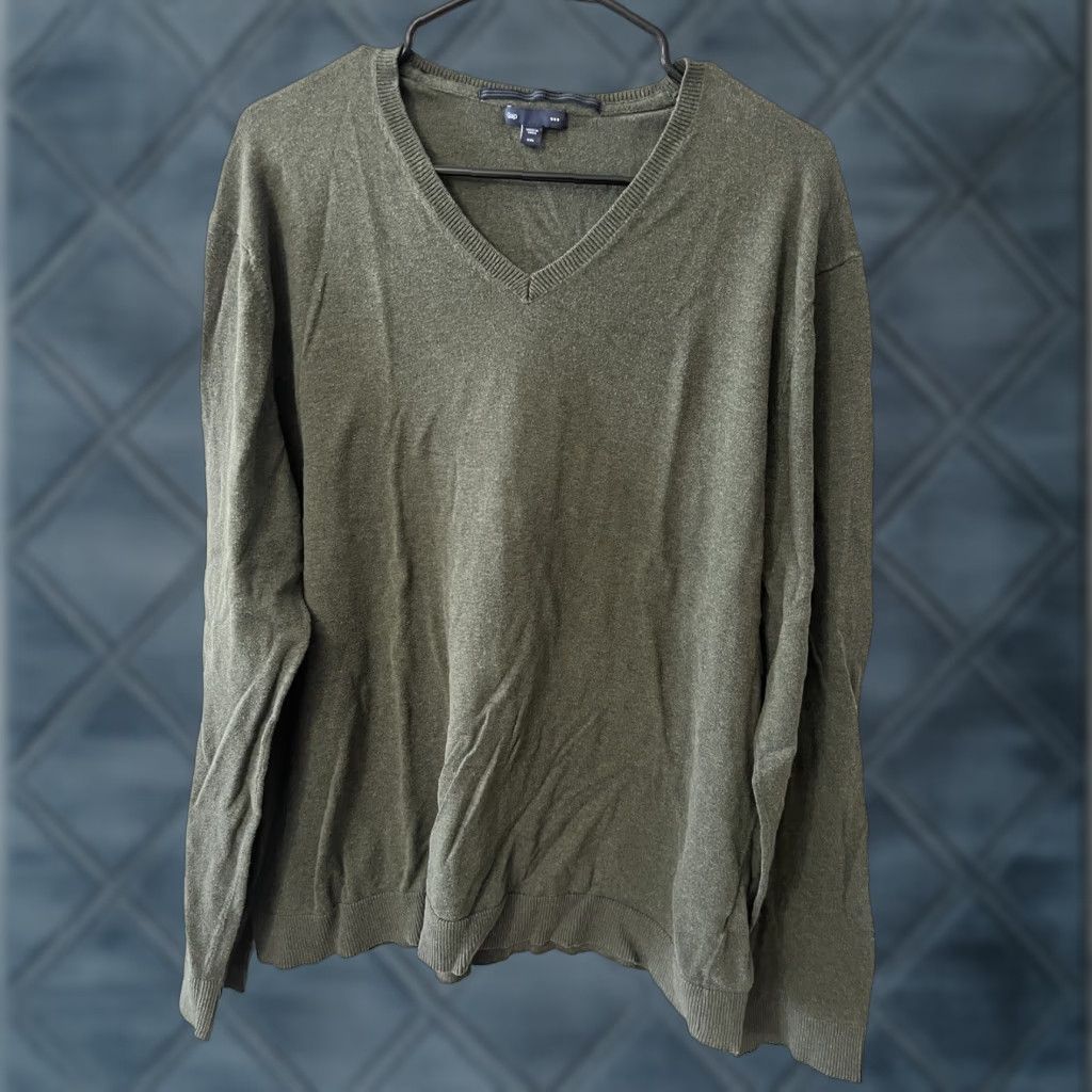 Gap Gap Sweater Men 2XL Green V-Neck Lightweight Pullover Cotton Blend All Seasons Mens Size US XXL / EU 58 / 5 - 1 Thumbnail
