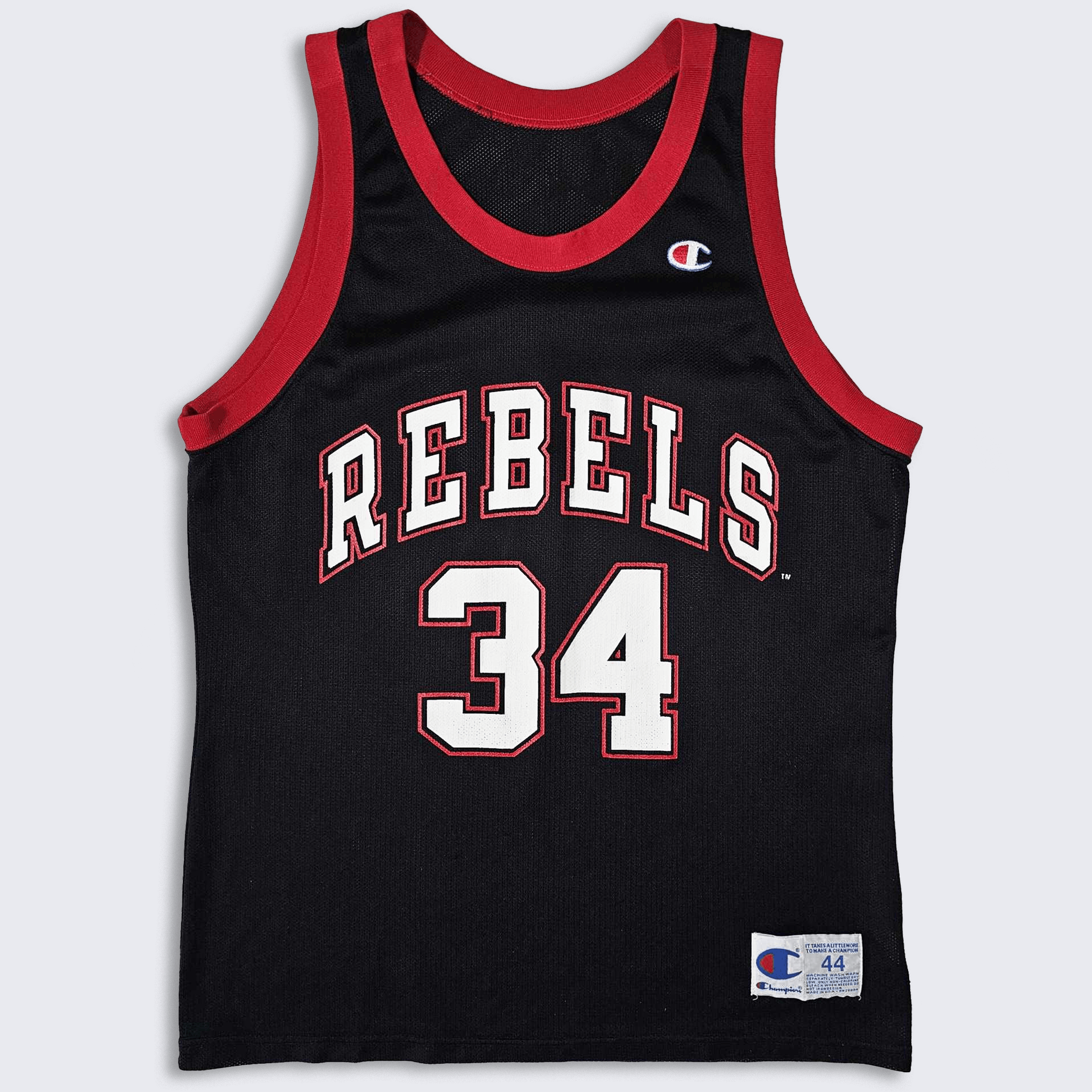 image of Unlv Rebels Vintage 90's Jr Rider Champion Basketball Jersey in Black Red, Men's (Size Large)