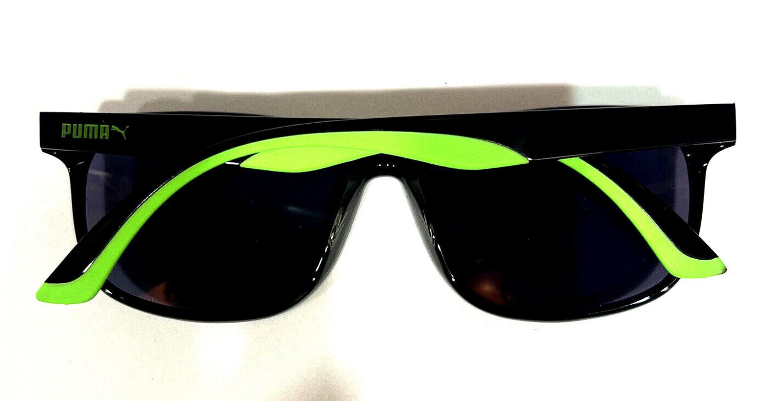 Puma Puma PU0106S 005 Black Green Mirror Sunglasses 56-15 140 Size ONE SIZE - 5 Thumbnail