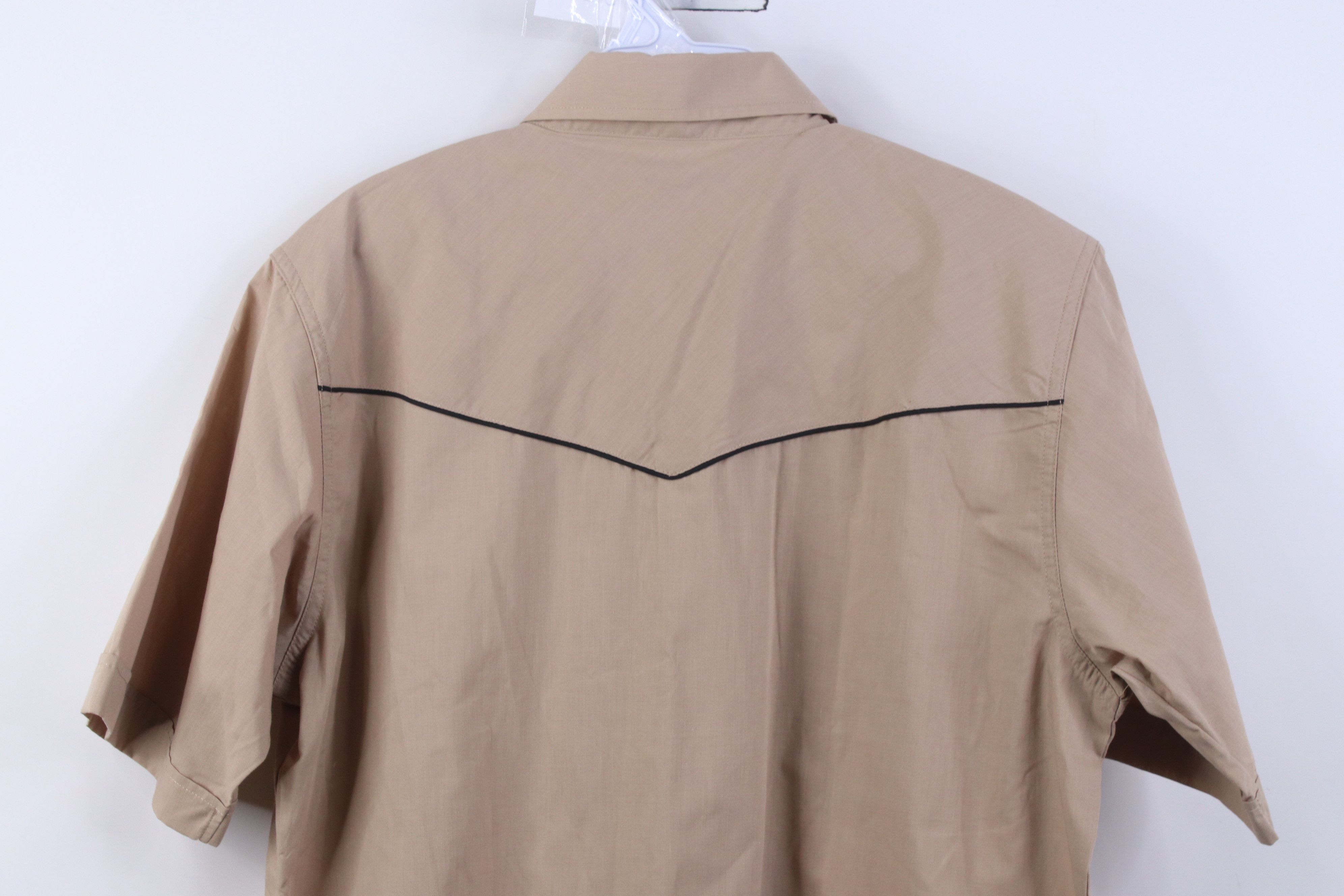 Vintage Vintage 90s Rockabilly Cowboy Eagle Snap Button Shirt Beige Size US M / EU 48-50 / 2 - 11 Thumbnail