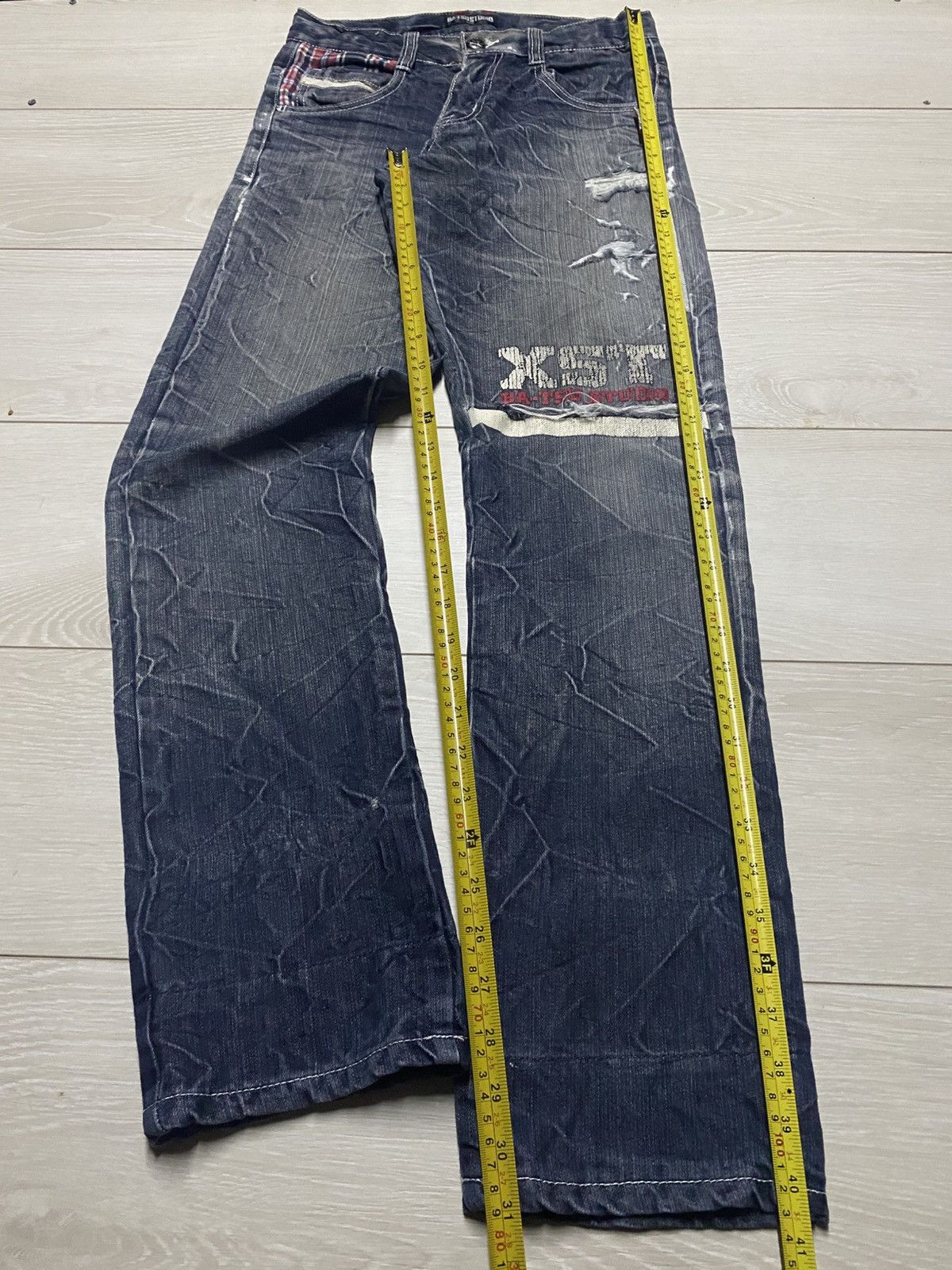 Universal Studios Vintage BA Tsu Studio Thunder Wash Print Distressed Slim Fit Size US 28 / EU 44 - 15 Thumbnail