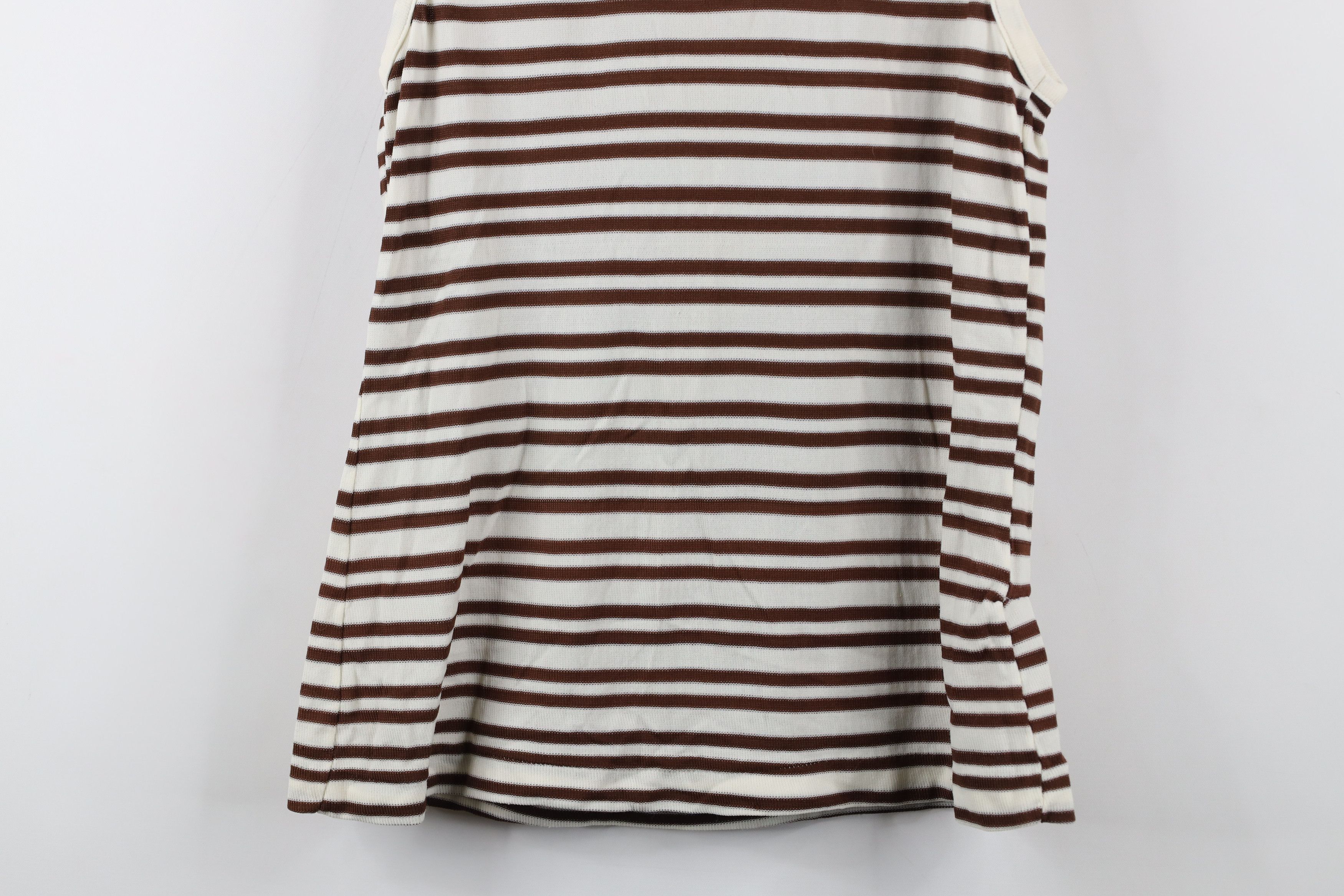 Vintage Vintage 70s Streetwear Striped Knit Tank Top T-Shirt Brown Size M / US 6-8 / IT 42-44 - 10 Thumbnail