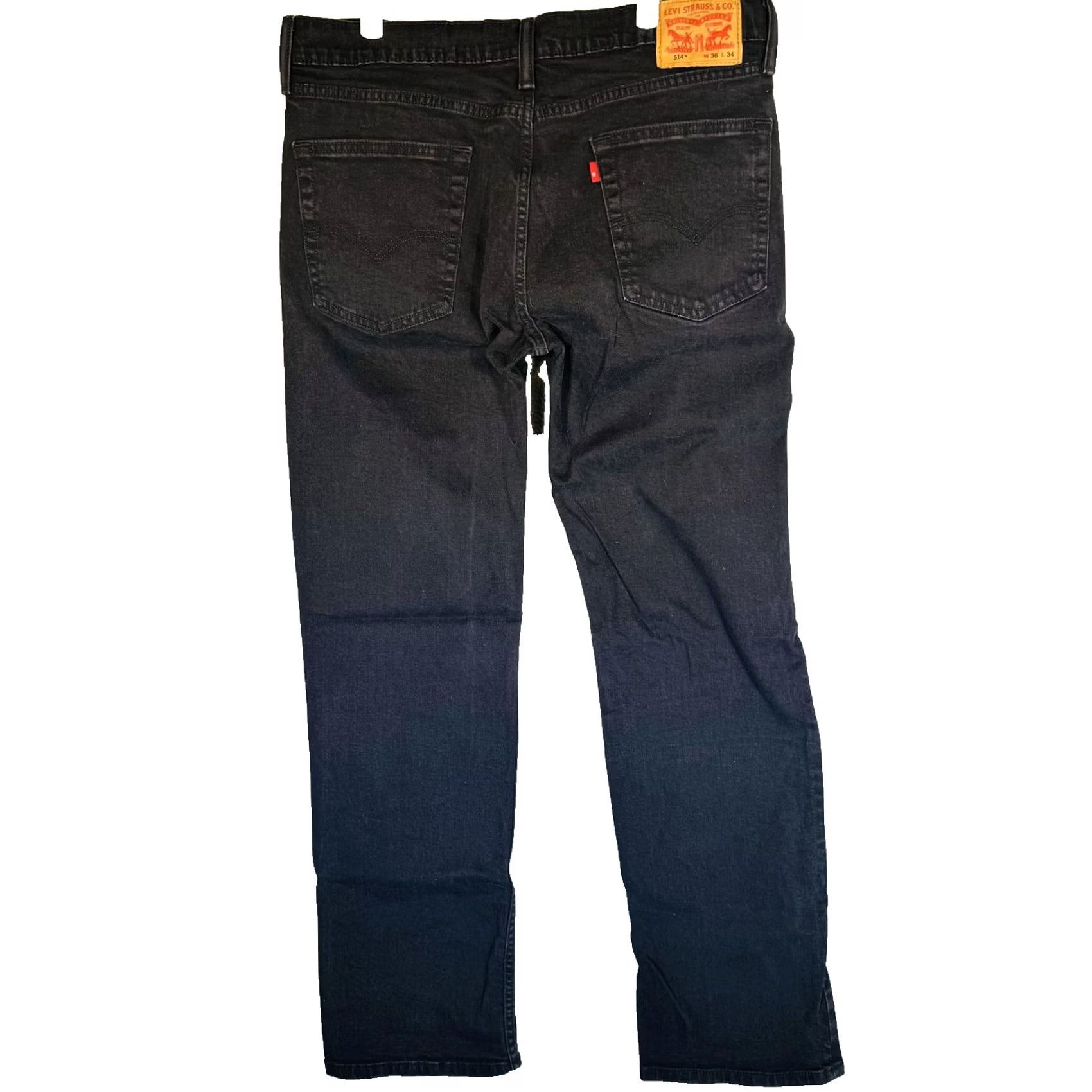 Levi's Levi's 514 Jeans Mens 36x34 Dark Wash Black Straight Denim Stretch Zip Fly 5-Pocket Logo Size US 36 / EU 52 - 6 Thumbnail