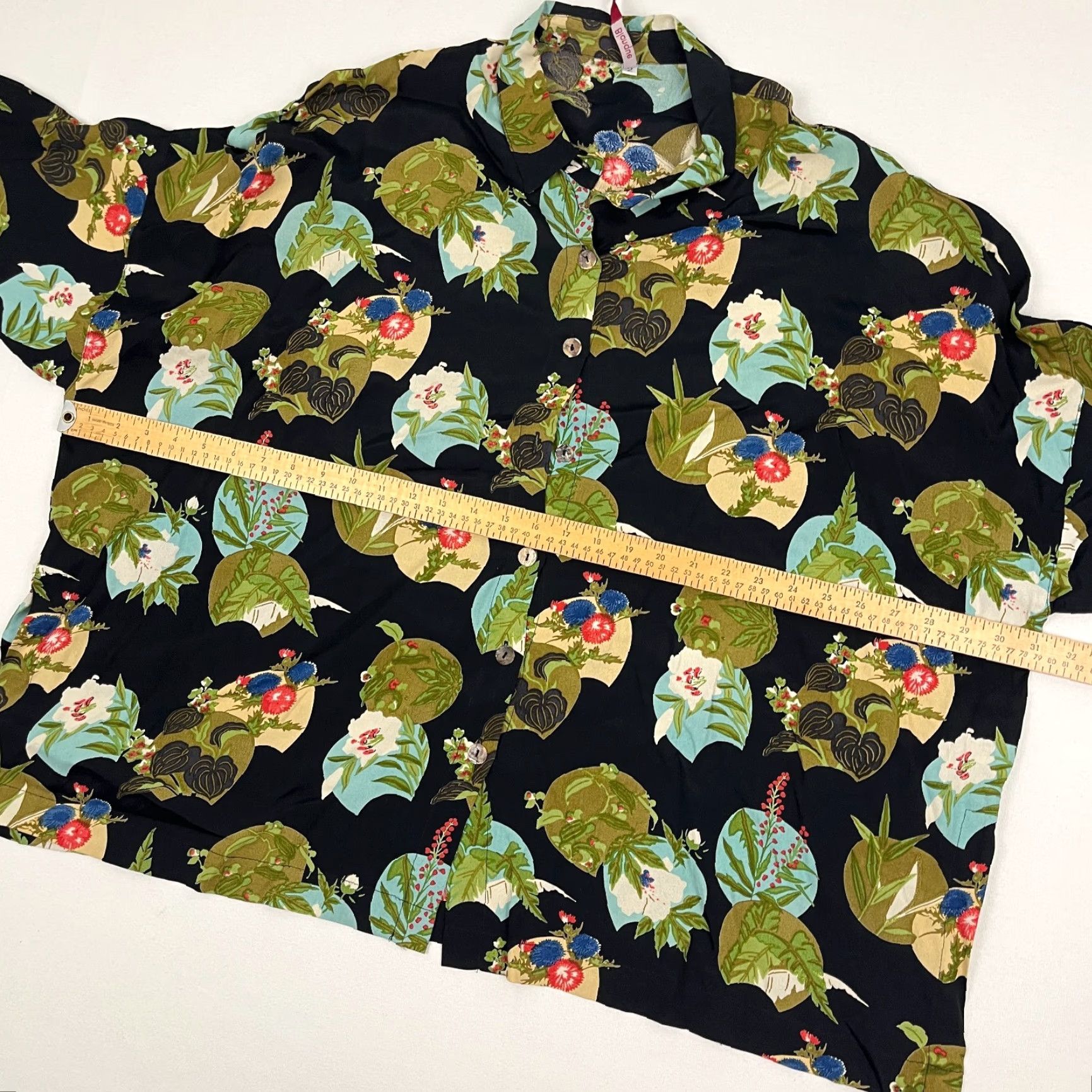 Vintage Blanque Blouse Womens Size 2 Black Floral Bohemian Button Front Top Shirt Size XS / US 0-2 / IT 36-38 - 6 Thumbnail
