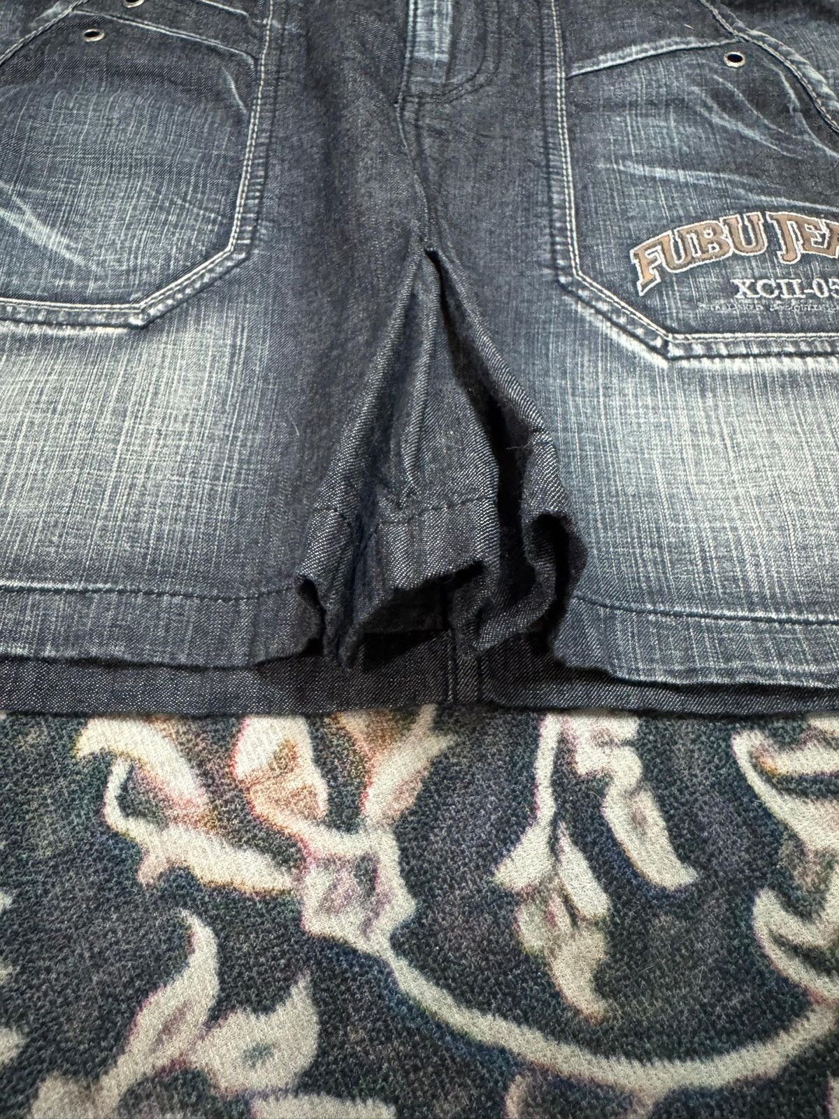Seditionaries Vintage Fubu Jeans Punk Grunge Mini Skirt Denim Punk Skirt Size 30" / US 8 / IT 44 - 5 Thumbnail