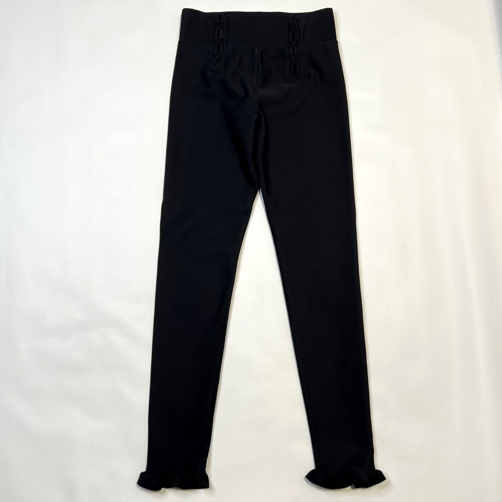 Vintage Carbon38 Leggings Womens Black Size S Ruffle On Ankles Size 28" / US 6 / IT 42 - 7 Thumbnail
