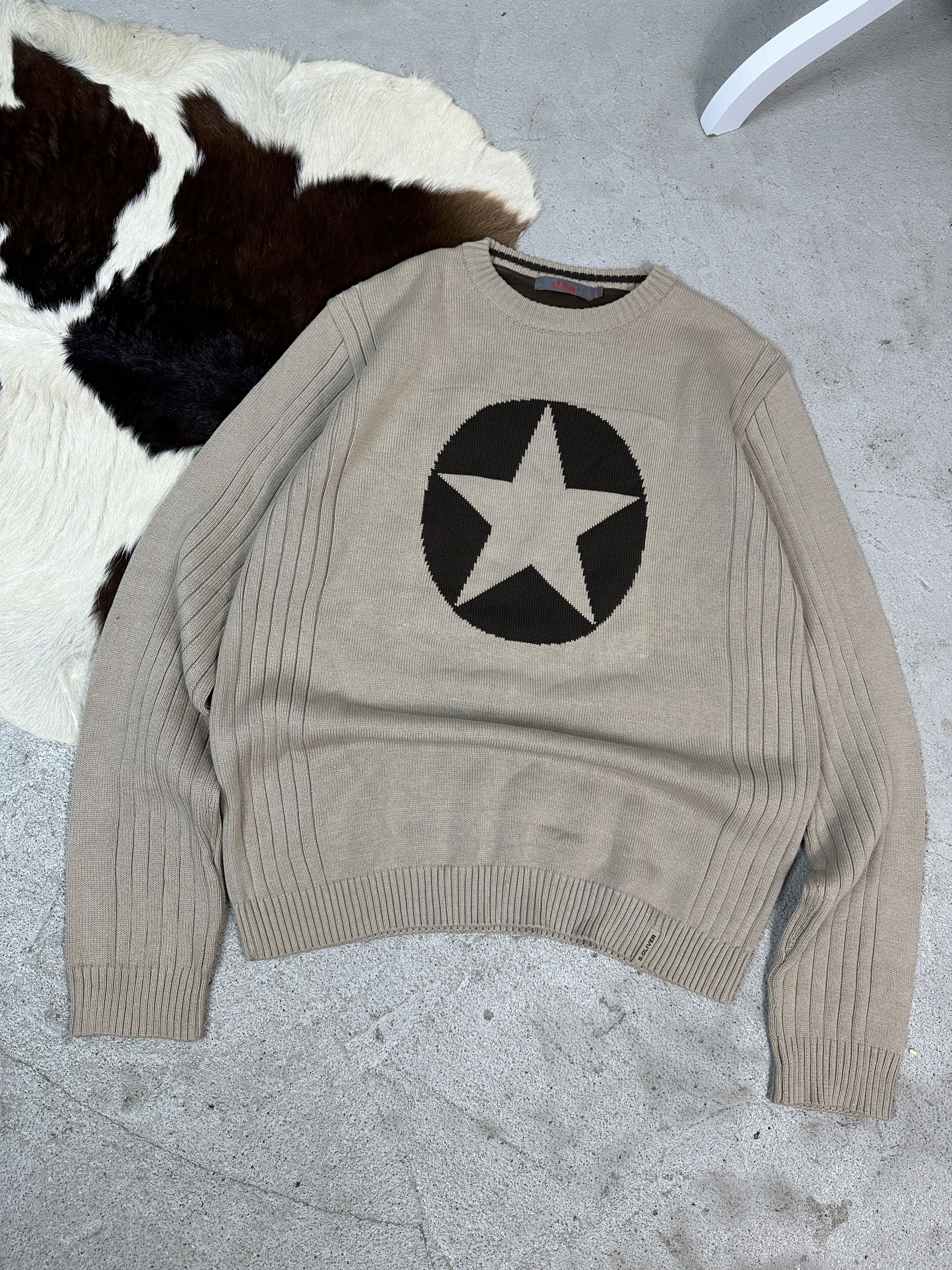 Vintage Vintage Ribbed Sweater Star Size US M / EU 48-50 / 2 - 1 Thumbnail
