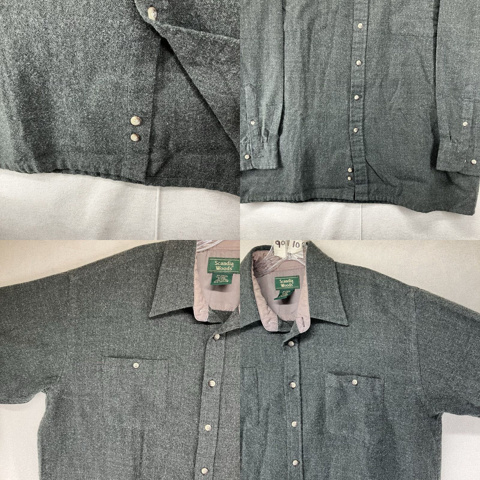 Vintage VINTAGE Scandia Woods Shirt Jacket Men XL Gray Plaid Flannel 90s Shaket Button-Up Pockets Wool Size US XL / EU 56 / 4 - 8 Thumbnail