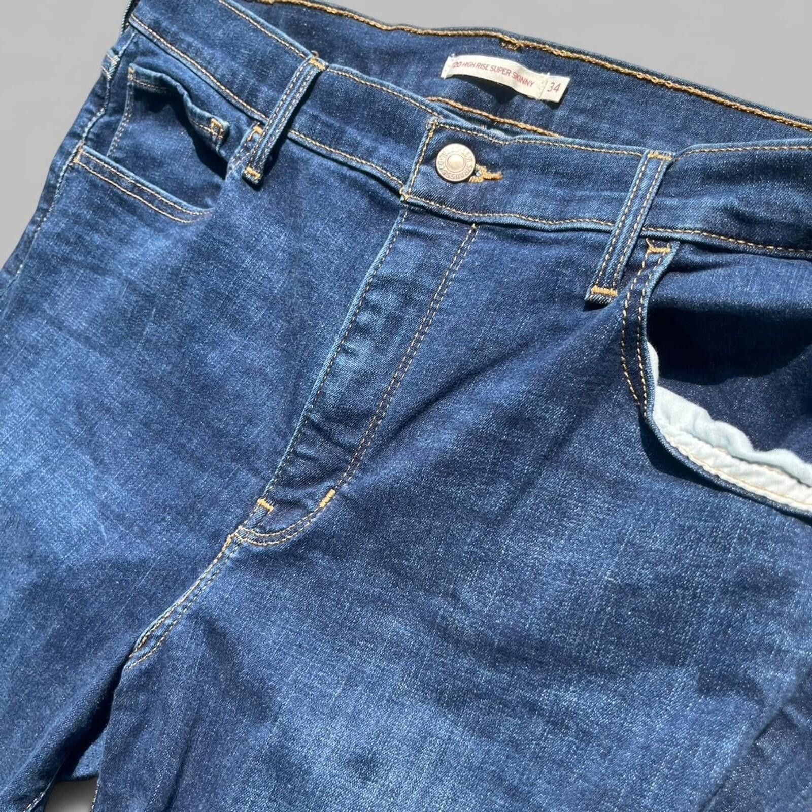 Other Levi Strauss 720 High Rise Skinny Dark Wash Jeans Size 34x28 Size 34" / US 12 / IT 48 - 3 Thumbnail