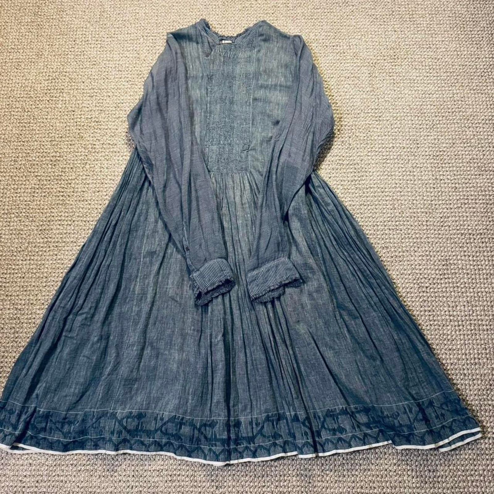 Other Blue fine Italian linen Dress Size XS / US 0-2 / IT 36-38 - 4 Thumbnail