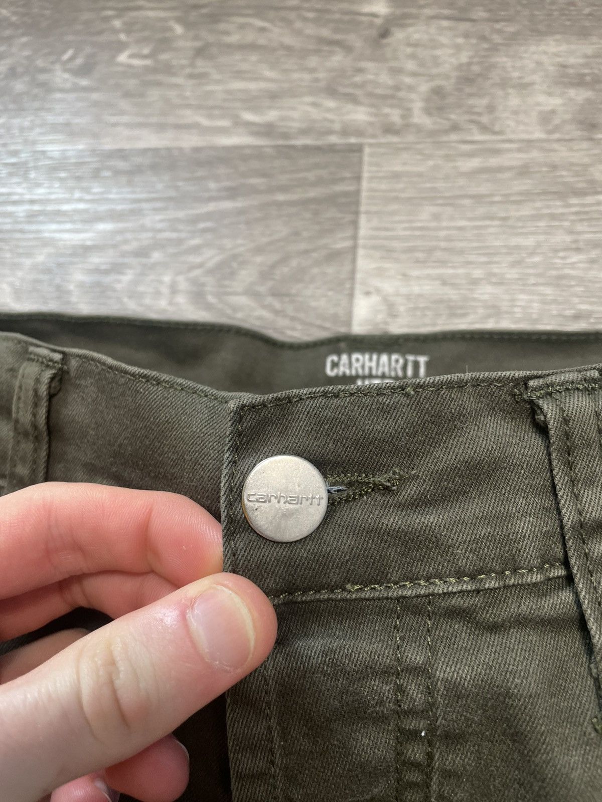 Carhartt Vintage Carhartt Klondike Pants Dark Green Leather Logo Y2K Size US 31 - 8 Thumbnail
