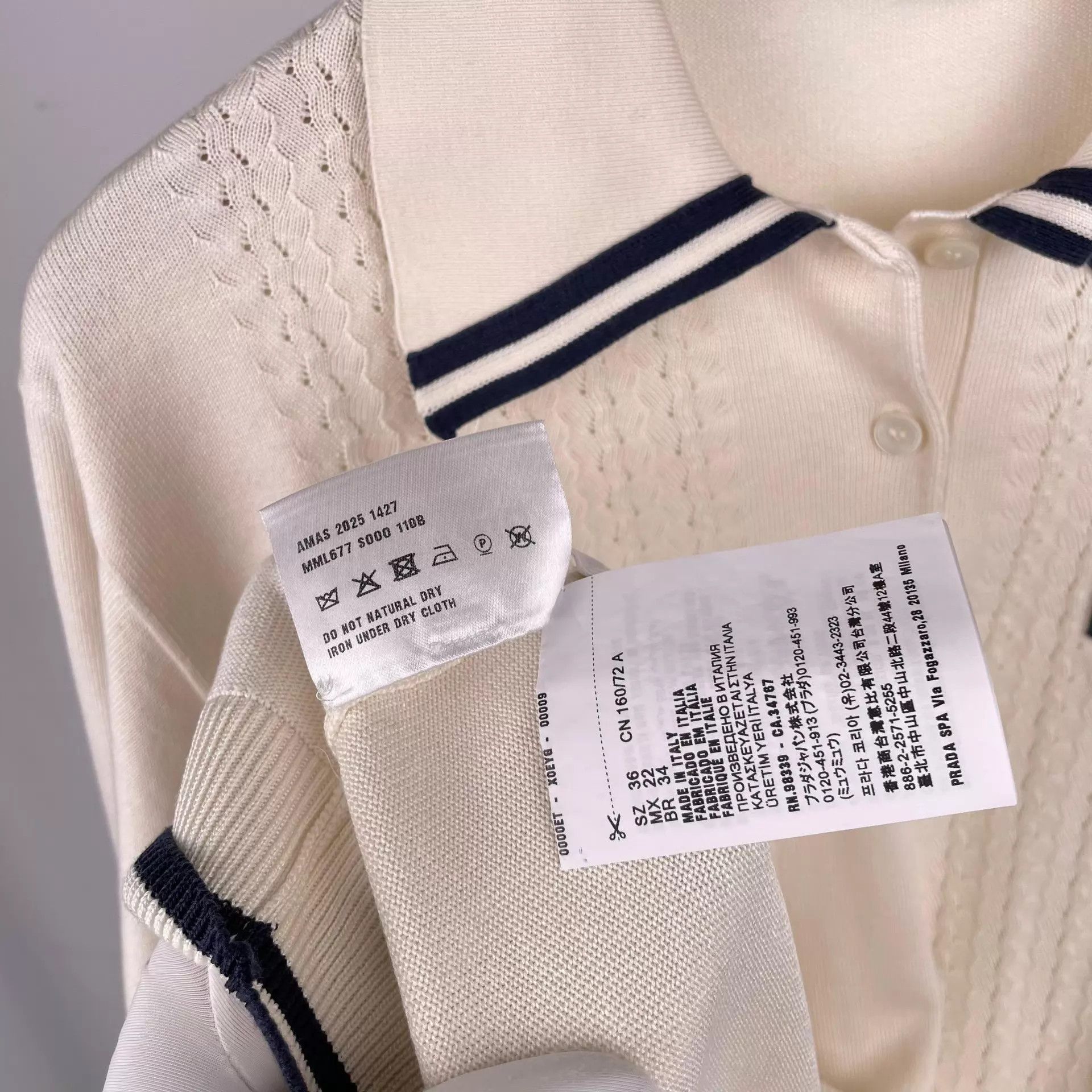 Miu Miu MIU MIU White Short Sleeve Polo Knit Shirt 36 Size XS / US 0-2 / IT 36-38 - 5 Thumbnail