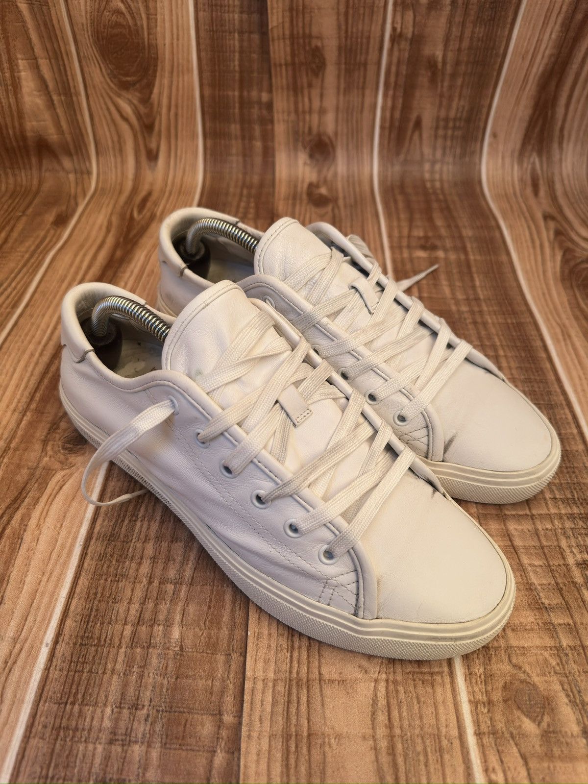 Yves Saint Laurent Saint Laurent Malibu White Leather Lace Up Lowtop Sneaks Size US 8.5 / EU 41-42 - 4 Thumbnail