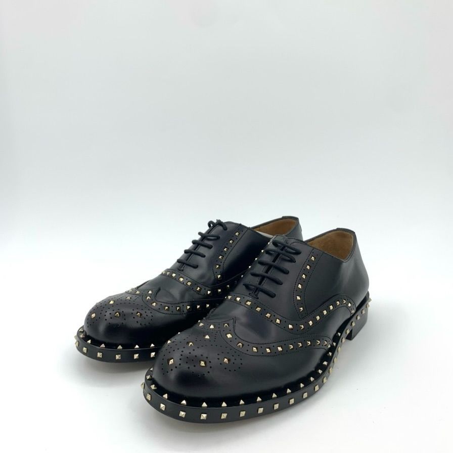 Valentino Valentino Black Leather Spike & Brogue Lace-Up Shoes, Size 4 Size US 7 / EU 40 - 9 Thumbnail