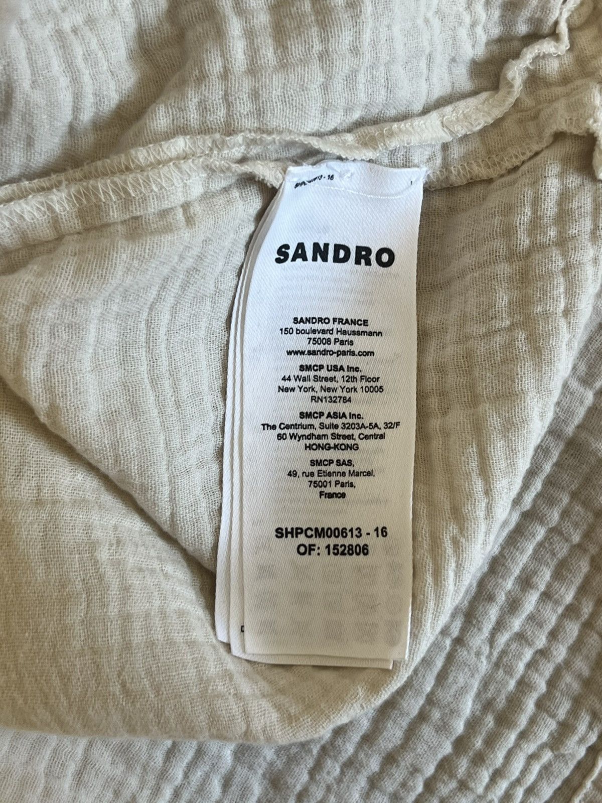 Sandro Linen Short Sleeve Buttondown SS21 Size US L / EU 52-54 / 3 - 6 Thumbnail