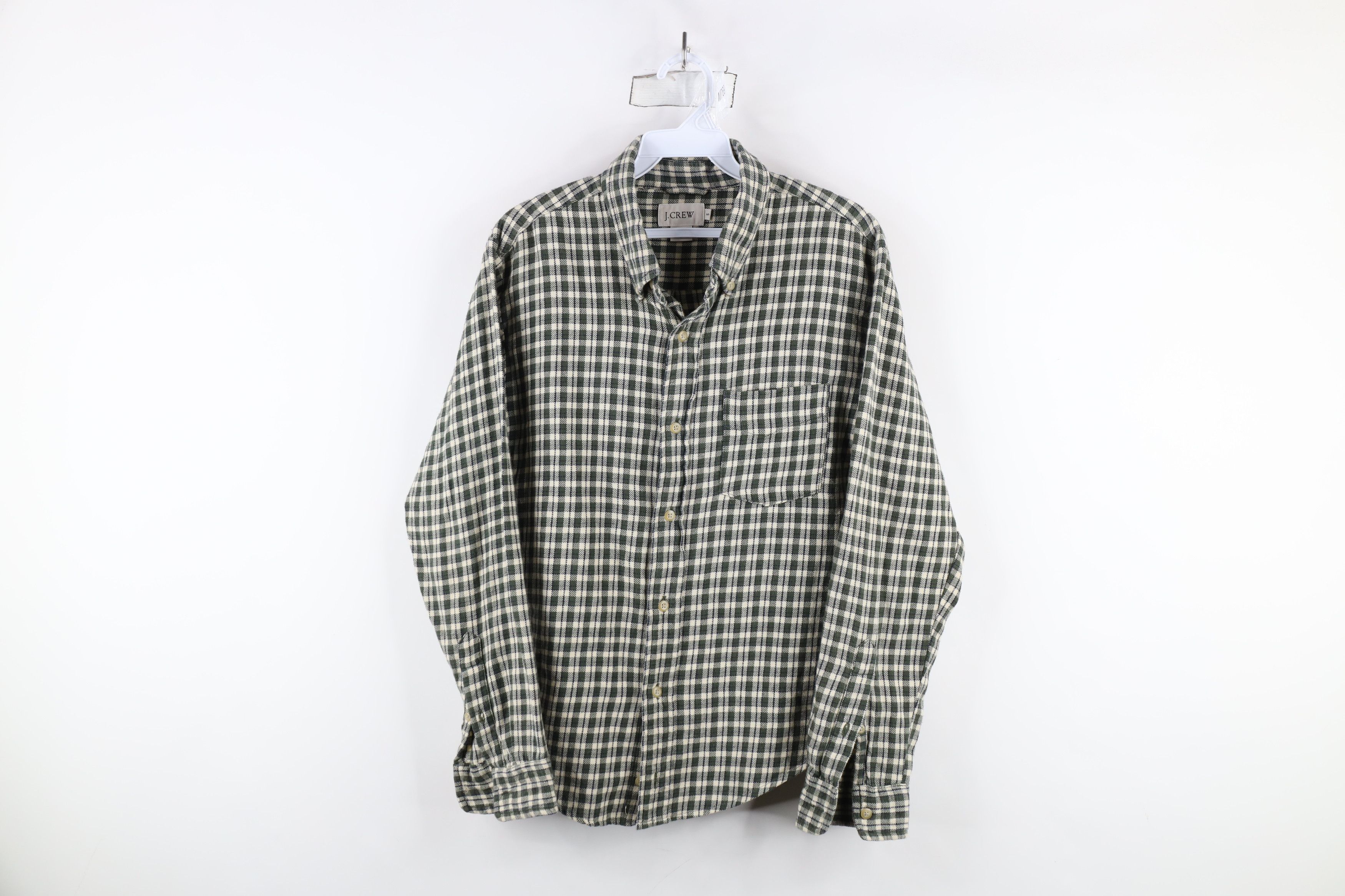 J.Crew × Vintage Vintage 90s J Crew Flannel Collared Button Down Shirt Plaid Size US S / EU 44-46 / 1 - 1 Thumbnail