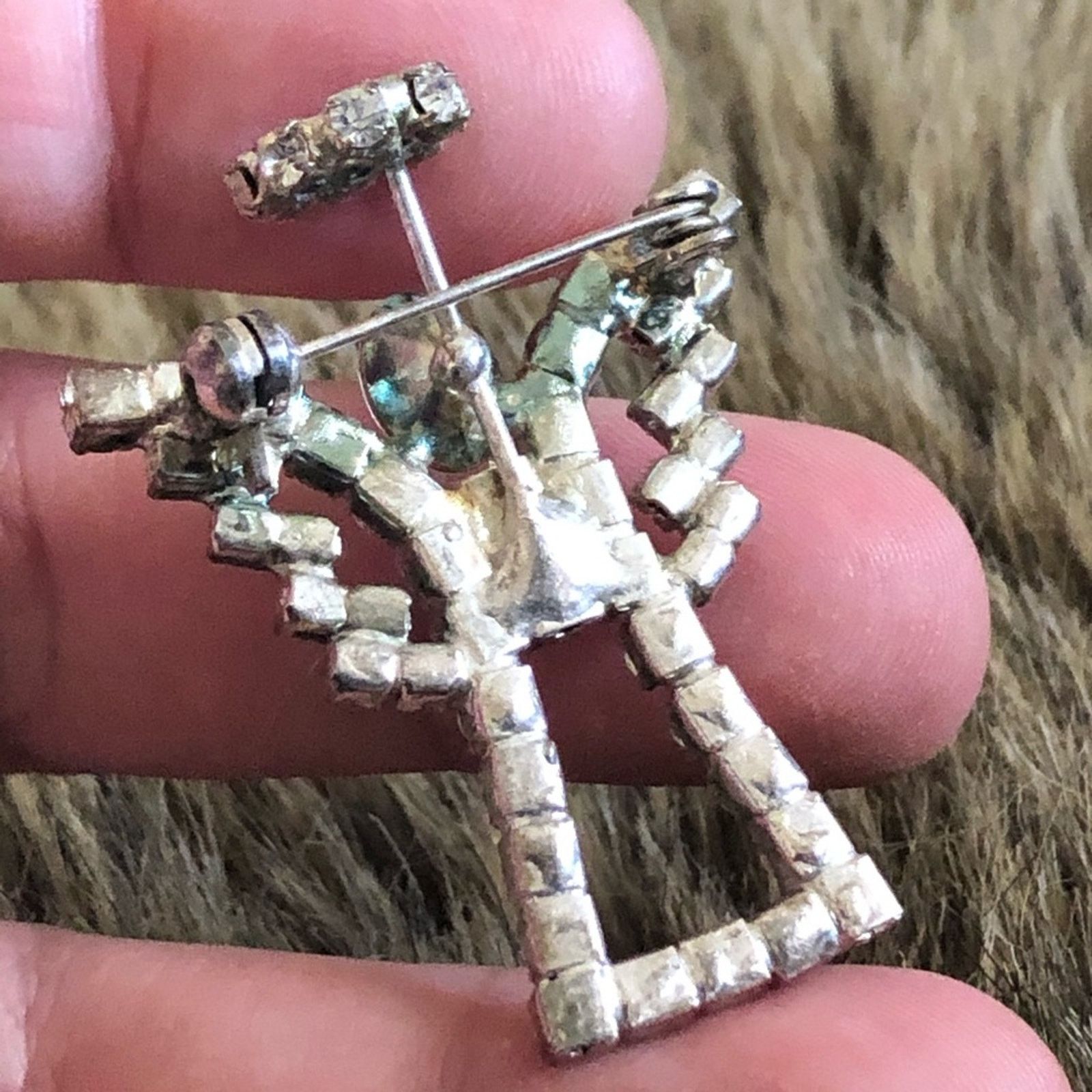 Vintage Vintage clear rhinestone angel with halo brooch Size ONE SIZE - 4 Thumbnail