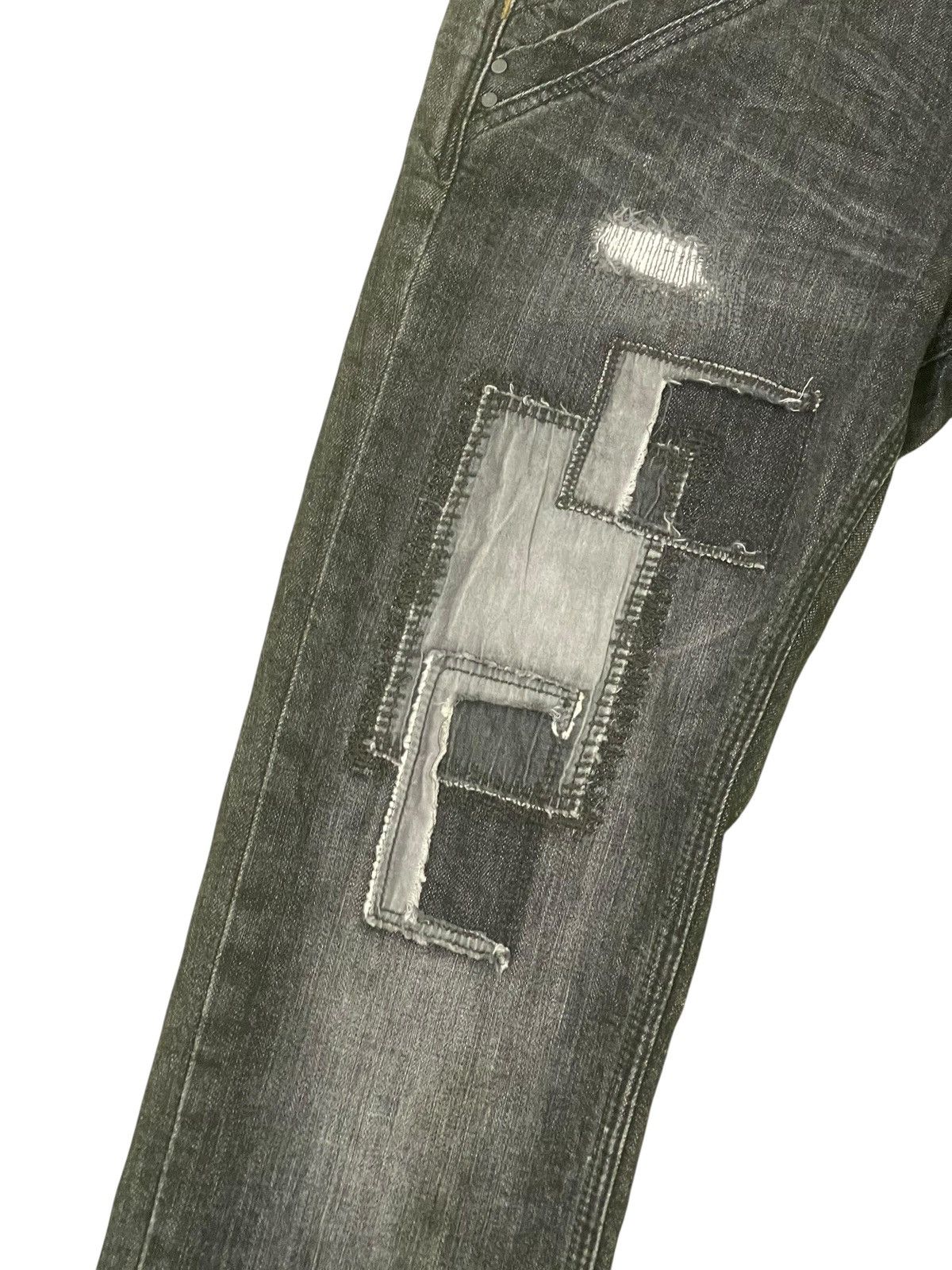 Japanese Brand Skinny Jeans Nicole Club Japan Patchwork Faded 2🟦5 Size US 30 / EU 46 - 5 Thumbnail