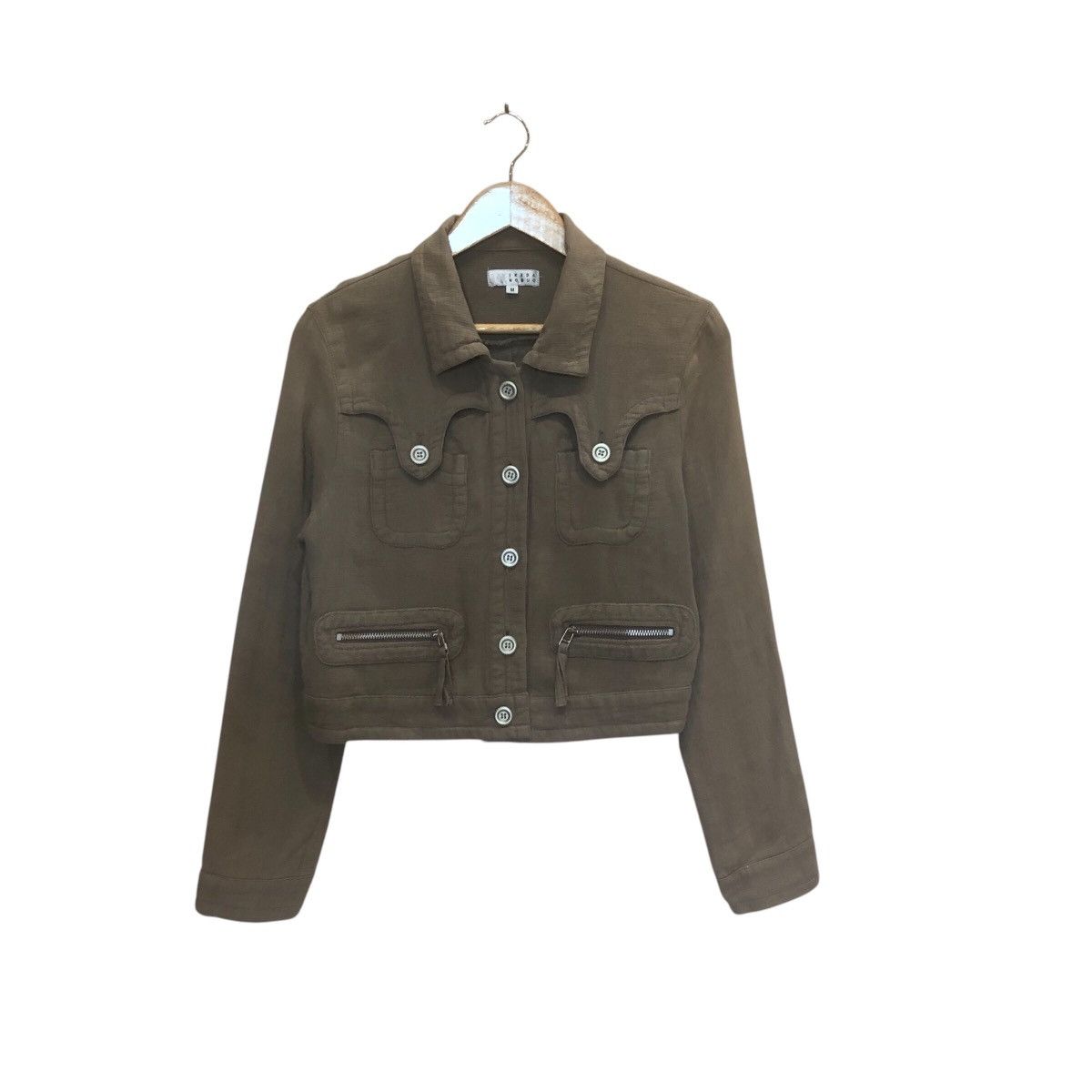 Japanese Brand Ikeda Nobuo Croptop Full Button Long Sleeve Jacket Size M / US 6-8 / IT 42-44 - 1 Thumbnail