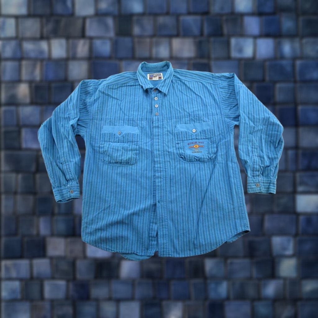 Bugle Boy VINTAGE Bugle Boy Button-Up Shirt Blue Long Sleeve Size L Size US L / EU 52-54 / 3 - 1 Thumbnail