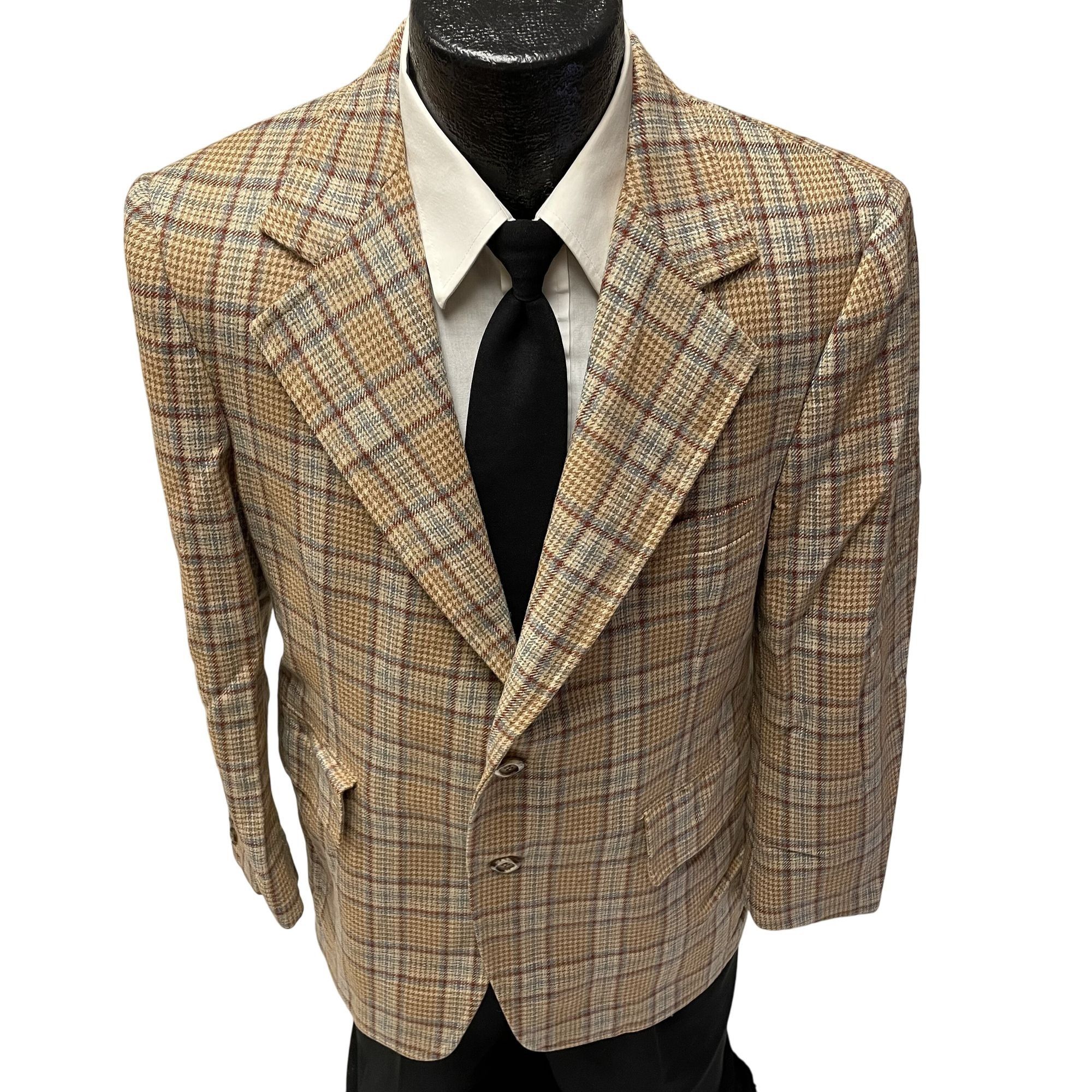 Other Vtg Bonds Herringbone SHADOW PLAID Wool Sport Coat Size 40S - 1 Thumbnail
