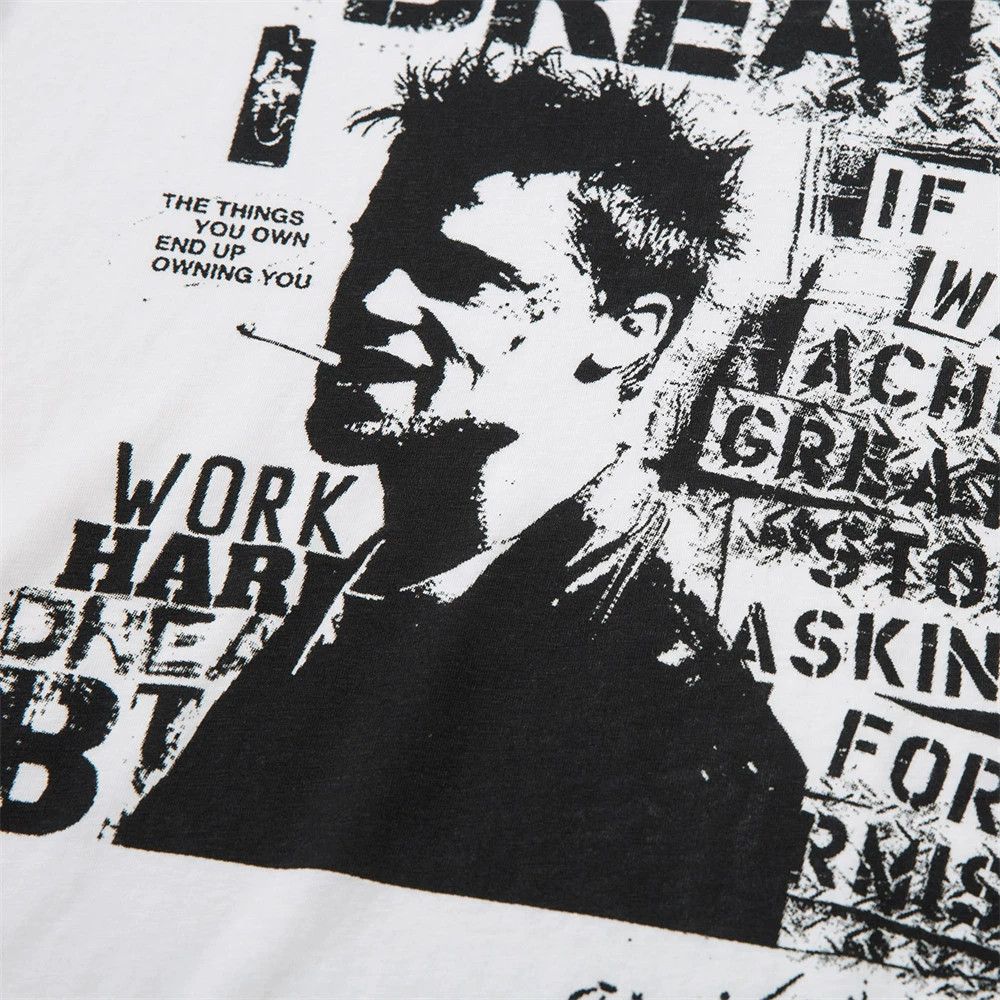 Vintage Punk men's retro character print loose long-sleeved T-shirt Size US M / EU 48-50 / 2 - 3 Thumbnail