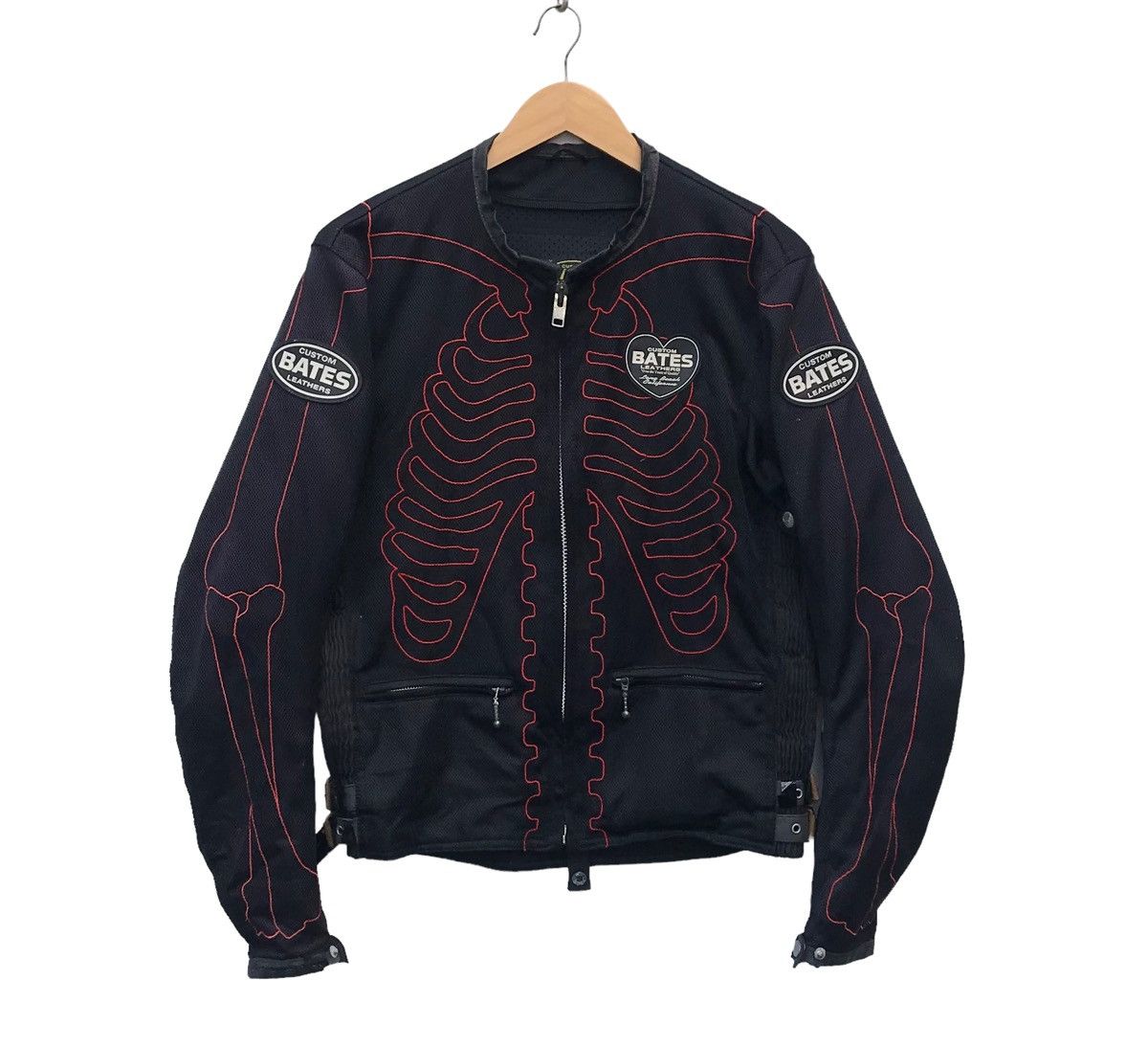 Vintage Bates Leather Skeleton Biker Jacket