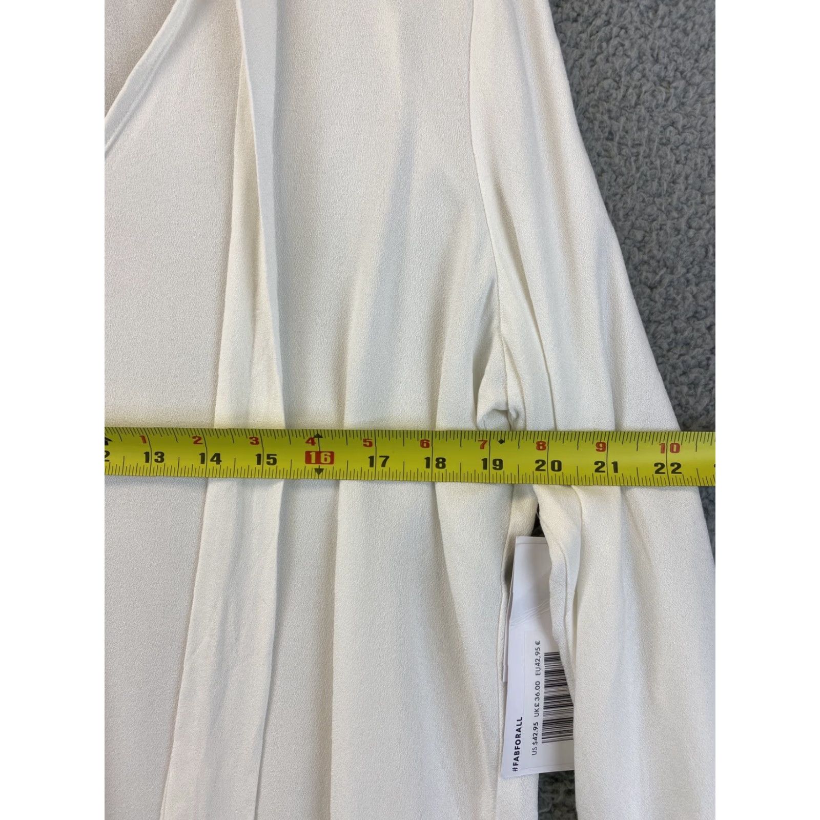 Vintage Just Fab Women's Blouse Long Sleeve V-Neck White Large Womens Size L / US 10 / IT 46 - 6 Thumbnail