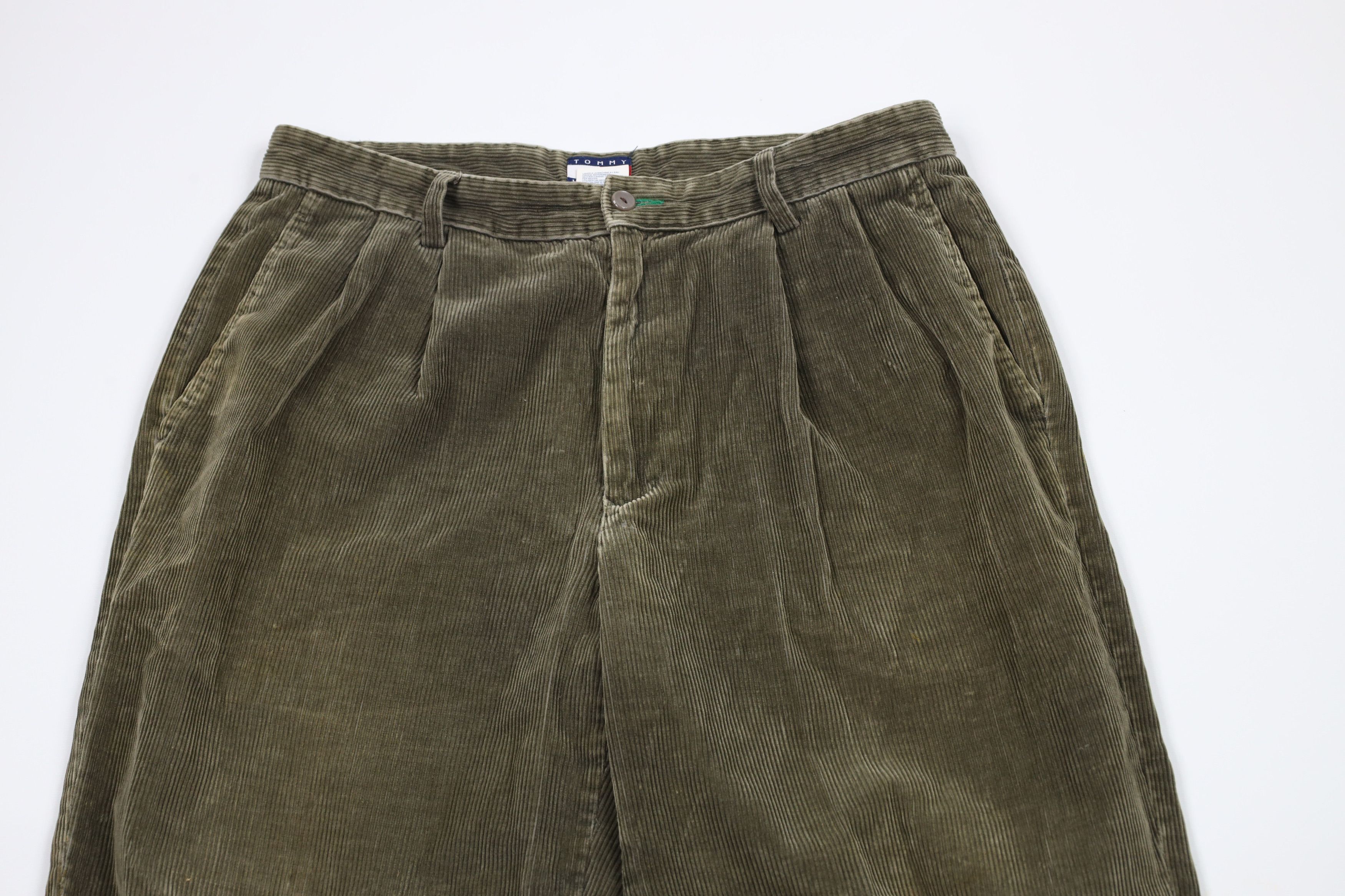 Tommy Hilfiger × Vintage Vintage 90s Tommy Hilfiger Pleated Wide Leg Corduroy Pants Size US 32 / EU 48 - 2 Thumbnail