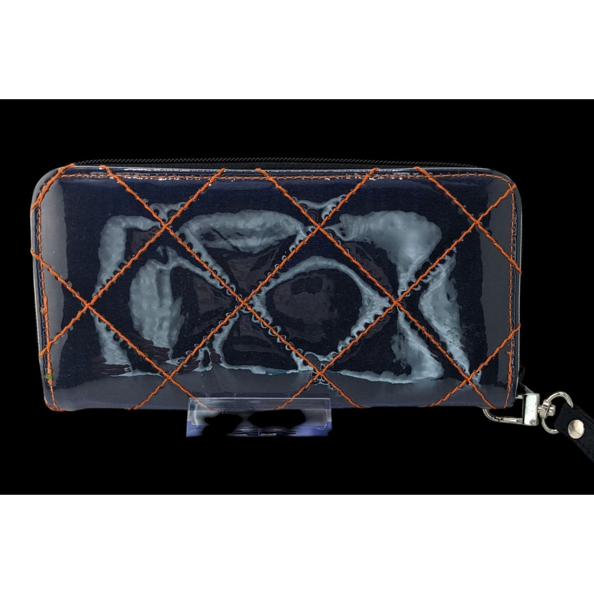 Other Vintage Fiorini Navy Shimmer Wallet With Orange Stitching & Size ONE SIZE - 1 Thumbnail