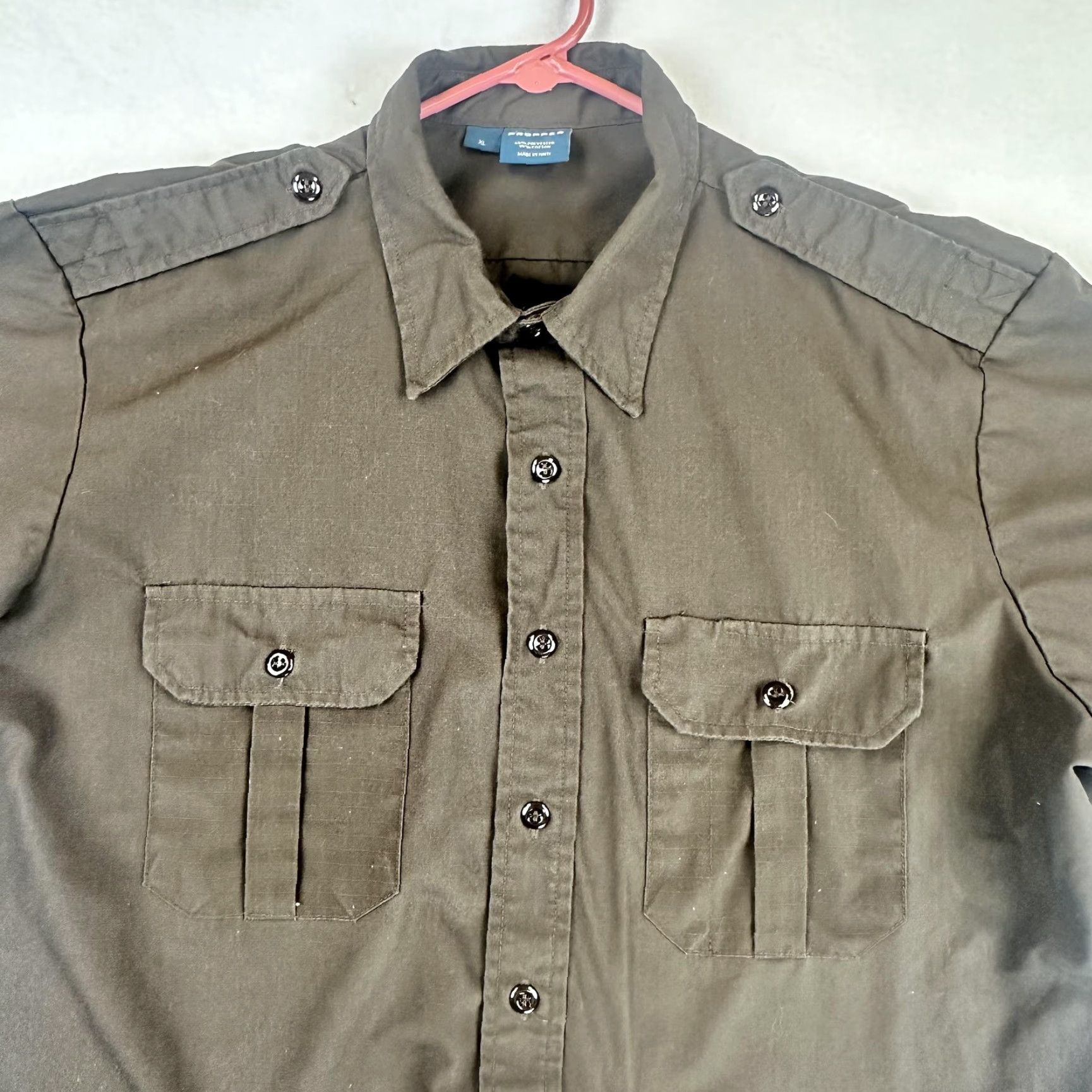 Propper Propper Shirt Mens XL Brown Short Sleeve Button Front Utility Military Work Size US XL / EU 56 / 4 - 3 Thumbnail