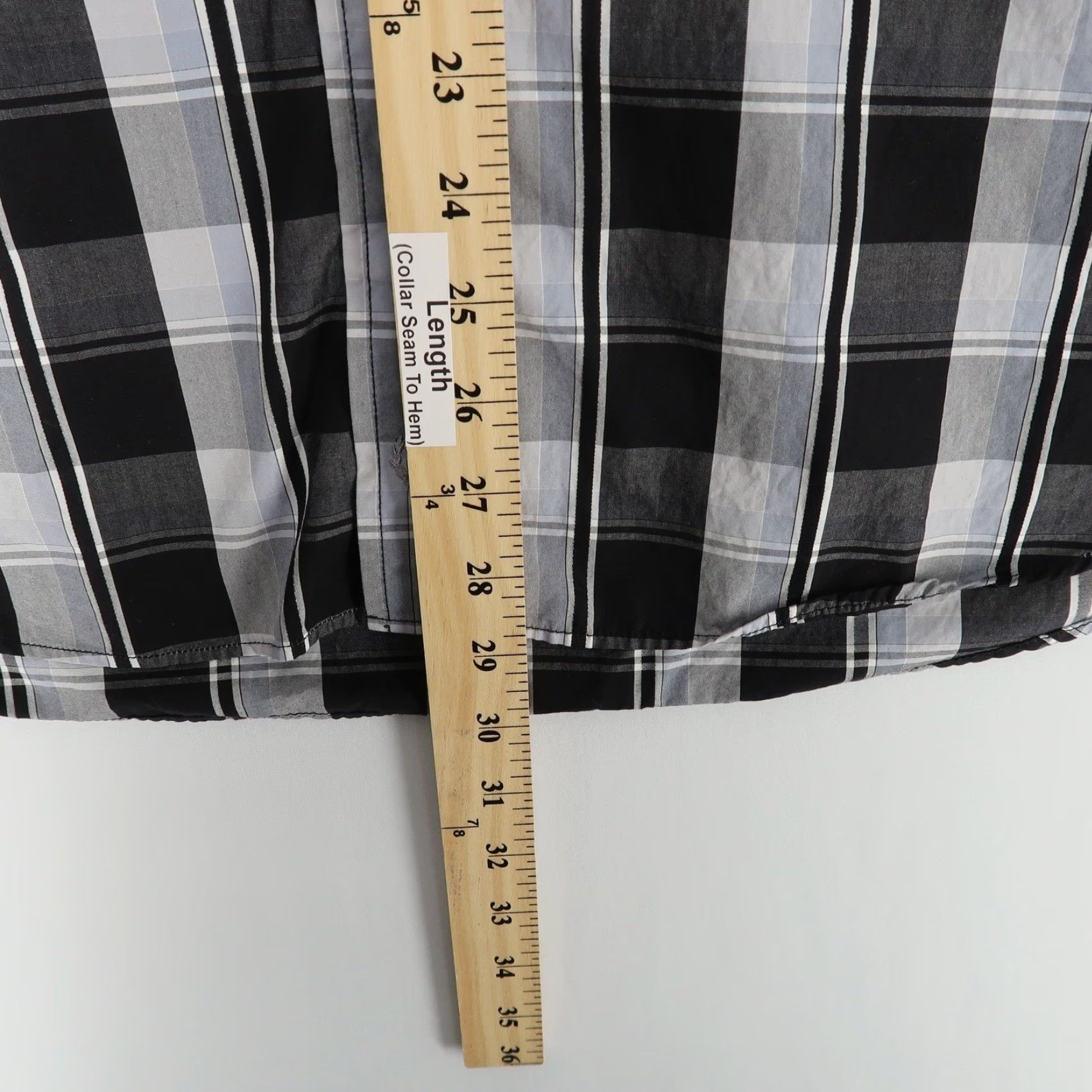 BUGATCHI Bugatchi Uomo Shirt Mens M Black Plaid Long Sleeve Button-Up Classic Fit Size US M / EU 48-50 / 2 - 6 Thumbnail