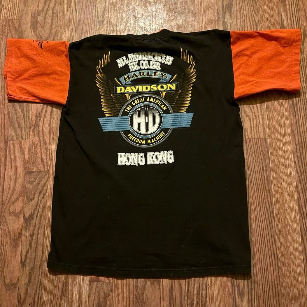 Harley Davidson Vintage Double Collar Harley Davidson Hong Kong Size Large Size US L / EU 52-54 / 3 - 5 Thumbnail