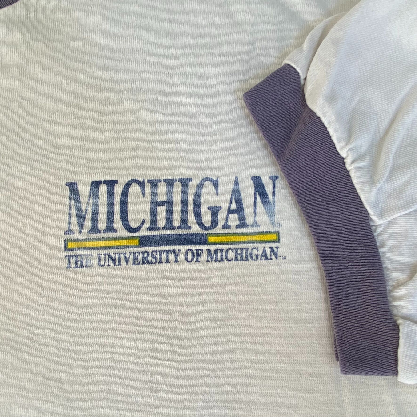 TEE JAYS Vintage 90s University Michigan Shirt Wolverines College Tee Size US L / EU 52-54 / 3 - 3 Thumbnail
