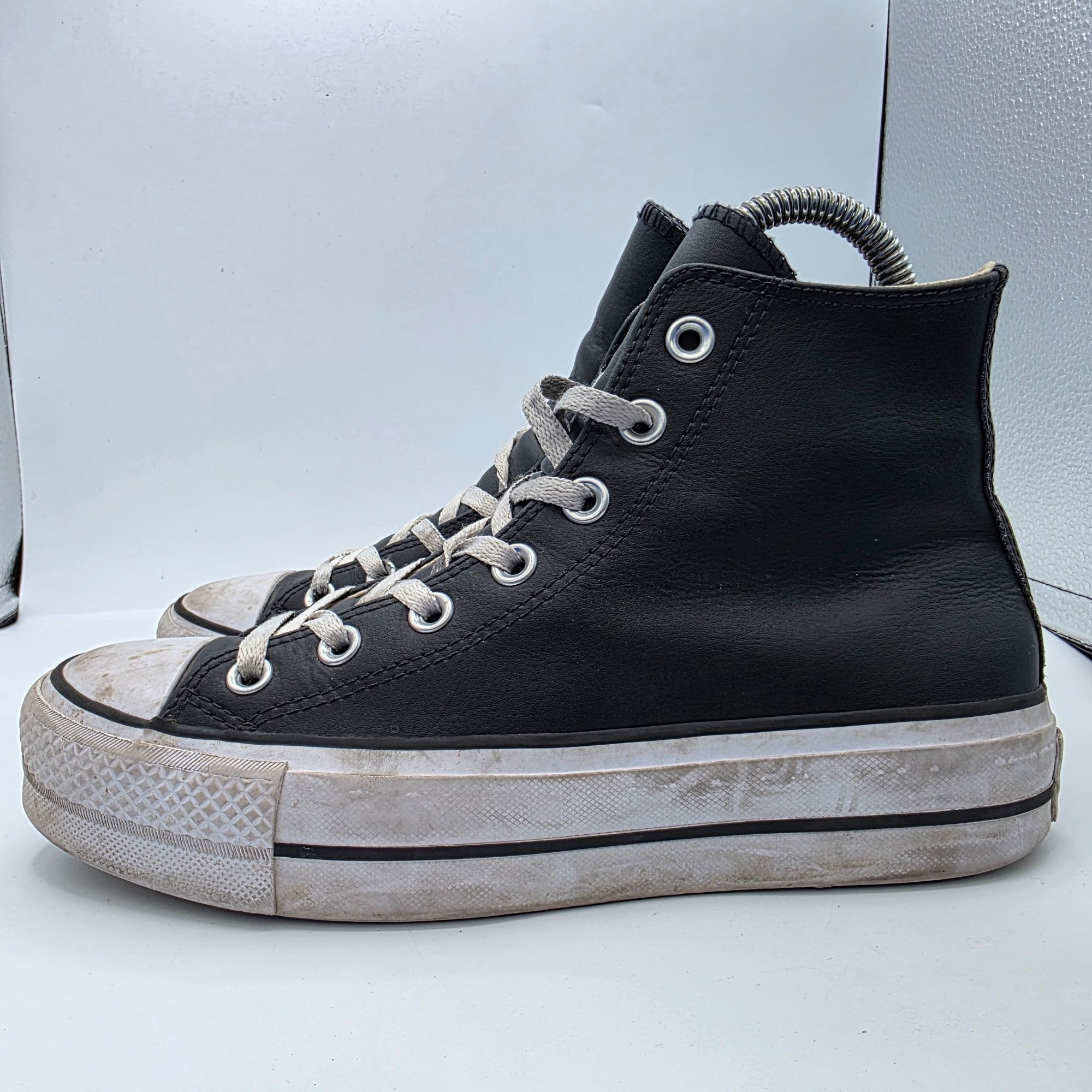 Converse Converse All Star Platform Hi Womens Size 7 Black Leather Sh Size US 7 / IT 37 - 13 Thumbnail