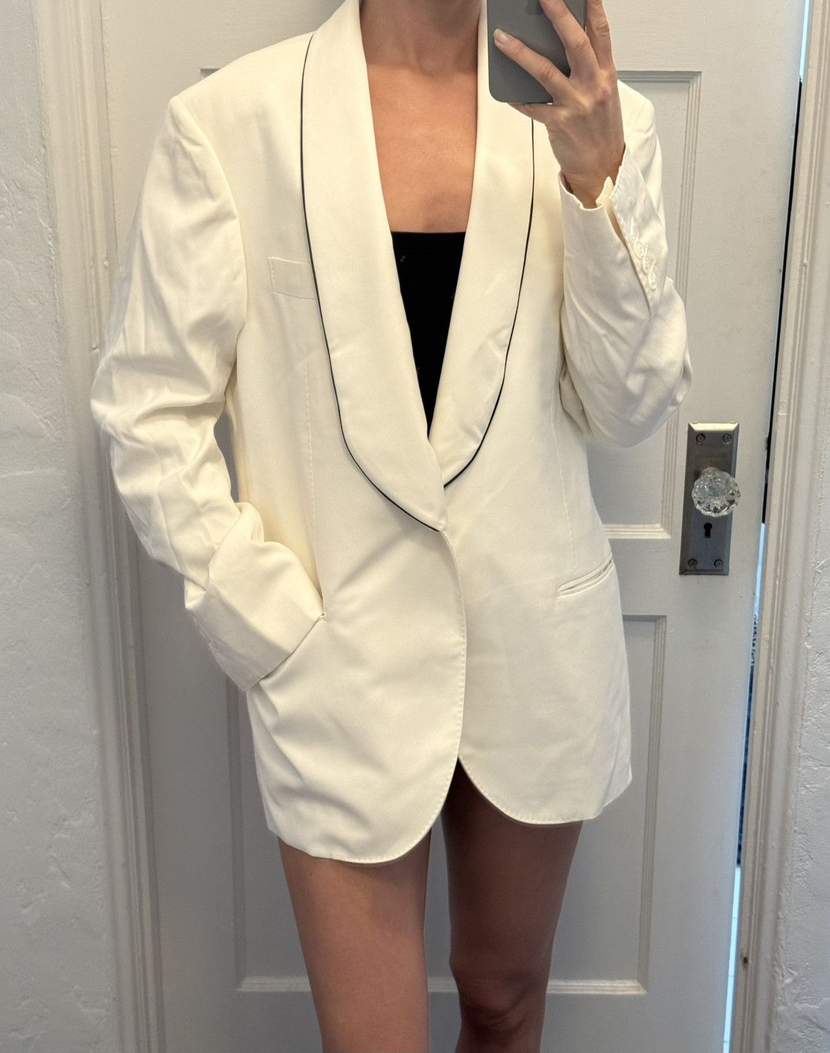Brunello Cucinelli Brunello cucinelli off white silk formal blazer Size 48S - 1 Thumbnail
