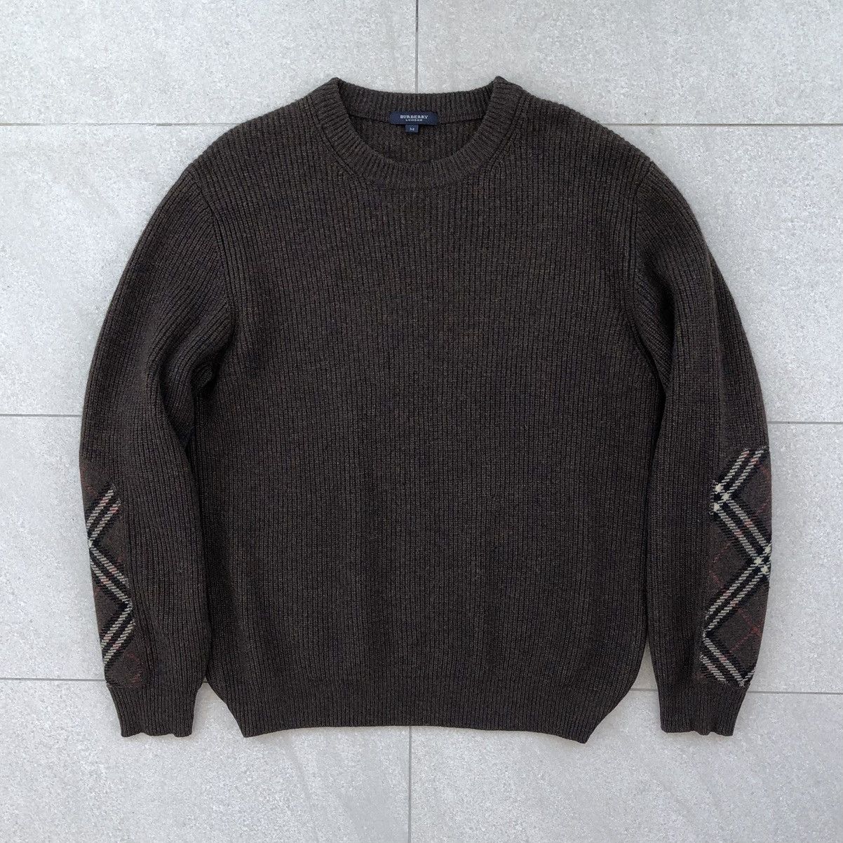 Burberry Burberry London Nova Check Elbow Patch Wool Sweatshirts Size US M / EU 48-50 / 2 - 1 Thumbnail