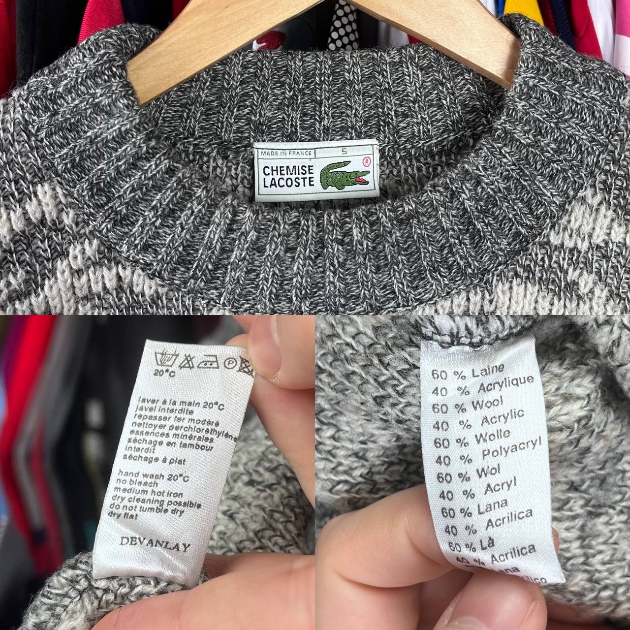 Lacoste 90s Lacoste Chemise Nordic Fair Isle Wool Knit Sweater Size US L / EU 52-54 / 3 - 18 Thumbnail