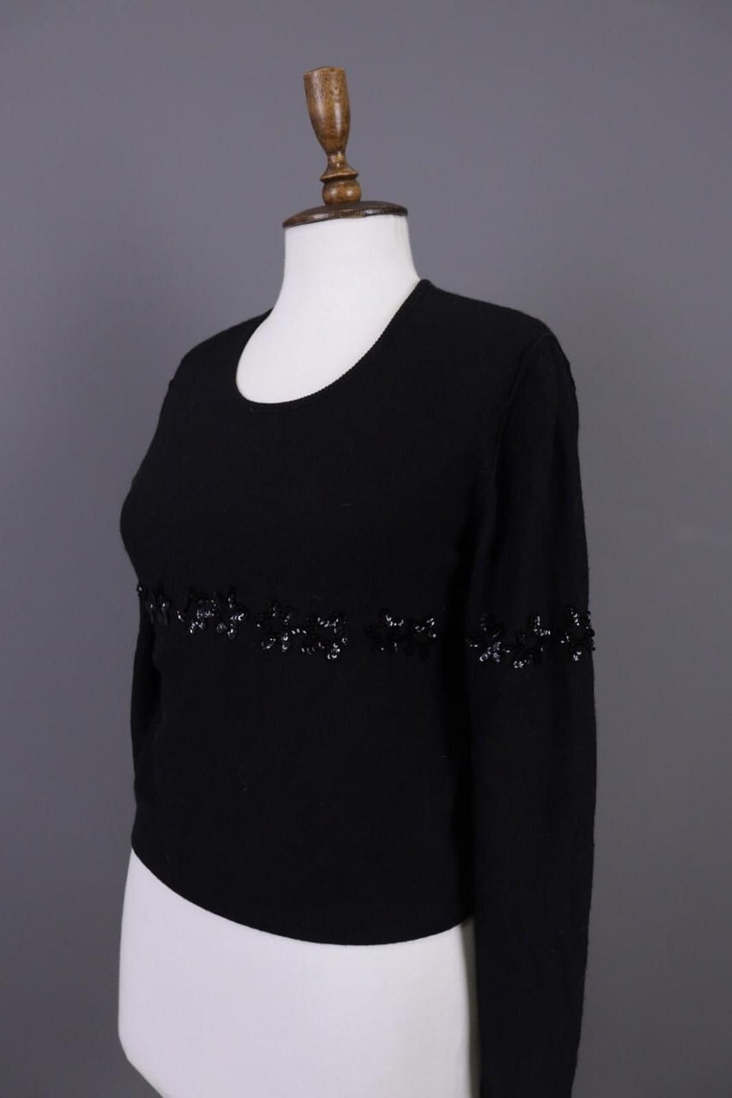 Sonia Rykiel Sonia by Sonia Rykiel Black Wool Angora Knit Sweater 40 / M Size M / US 6-8 / IT 42-44 - 10 Thumbnail