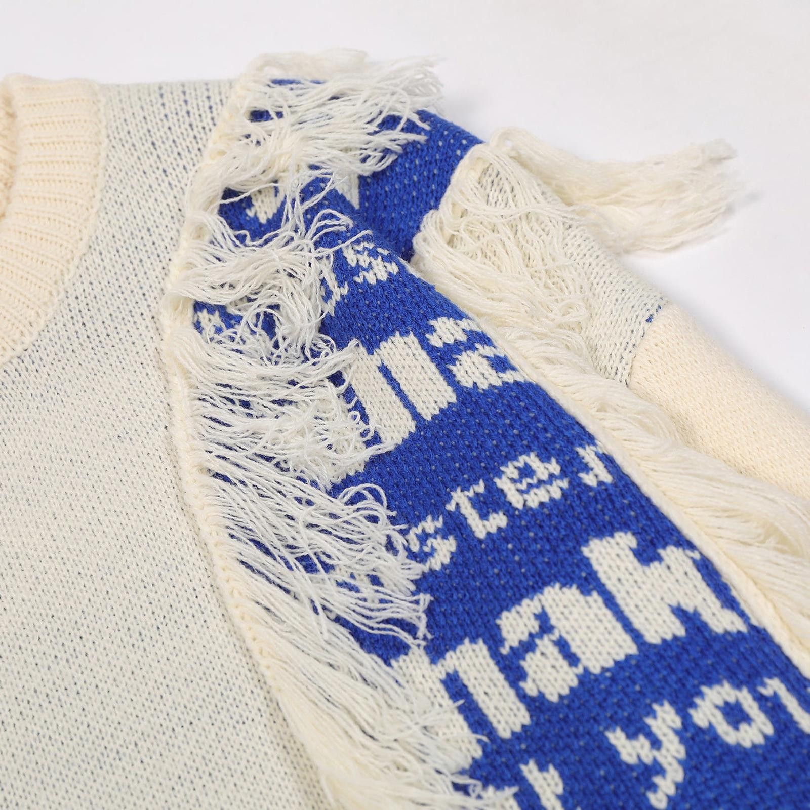 Vintage Crew Graphic Patchwork Knit Sweater Size US M / EU 48-50 / 2 - 8 Thumbnail