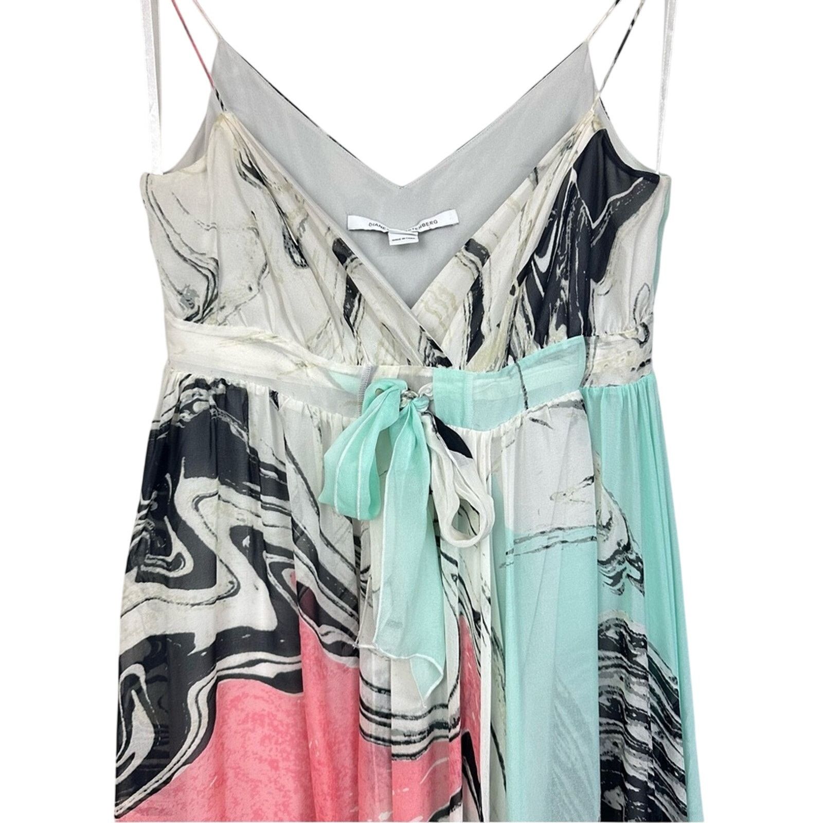 Diane von Furstenberg Diane Von Furstenberg Jolie Turquoise Silk Dress Size 2 Size XS / US 0-2 / IT 36-38 - 5 Thumbnail