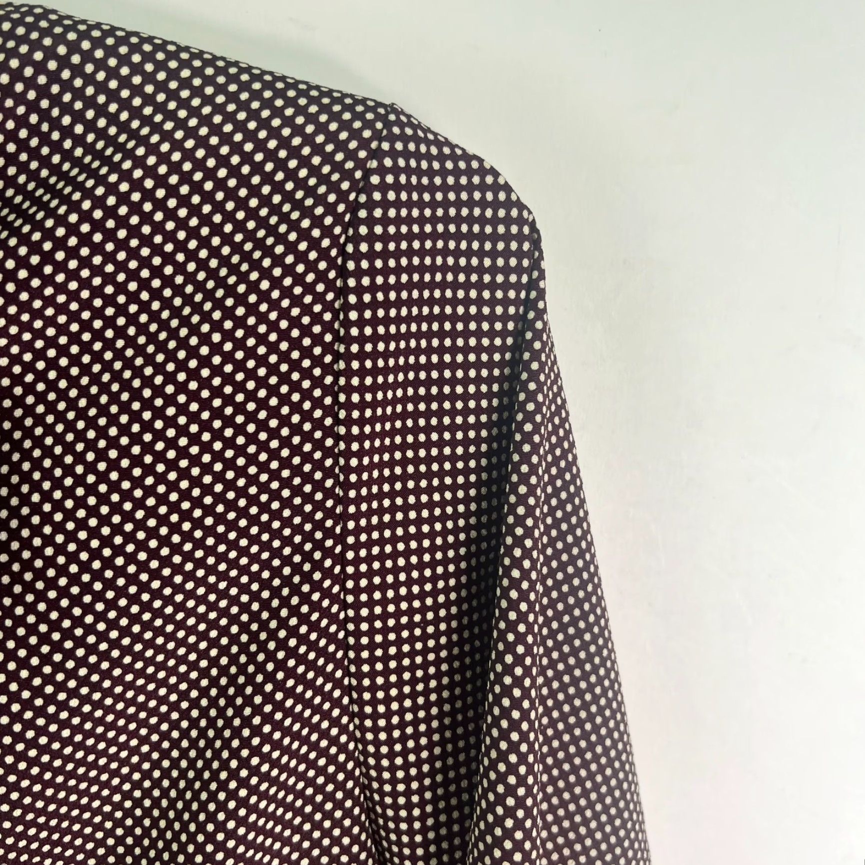 Vintage VINTAGE Venture Polka Dot Shirt Womens M Brown Button-Up Long Sleeve Classic Fit, Rayon, All Seasons, Wom en Size M / US 6-8 / IT 42-44 - 2 Thumbnail