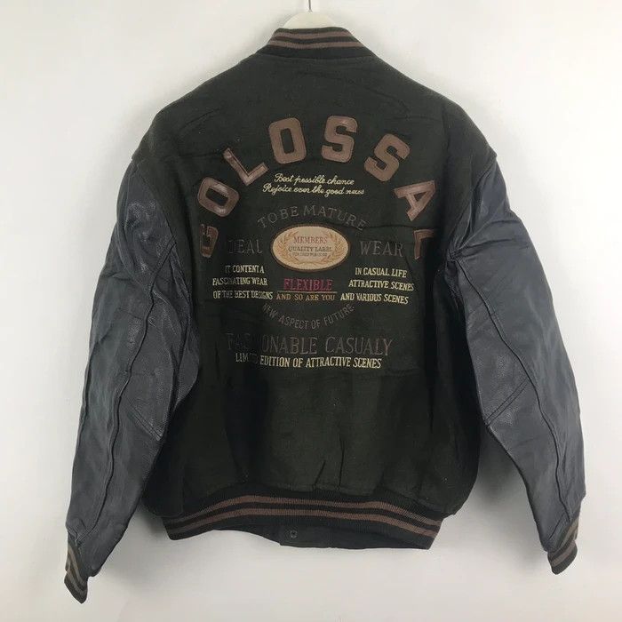 Vintage SY0033 VTG MACHOPE LEATHER SLEEVE VARSITY JACKET Size US L / EU 52-54 / 3 - 1 Thumbnail