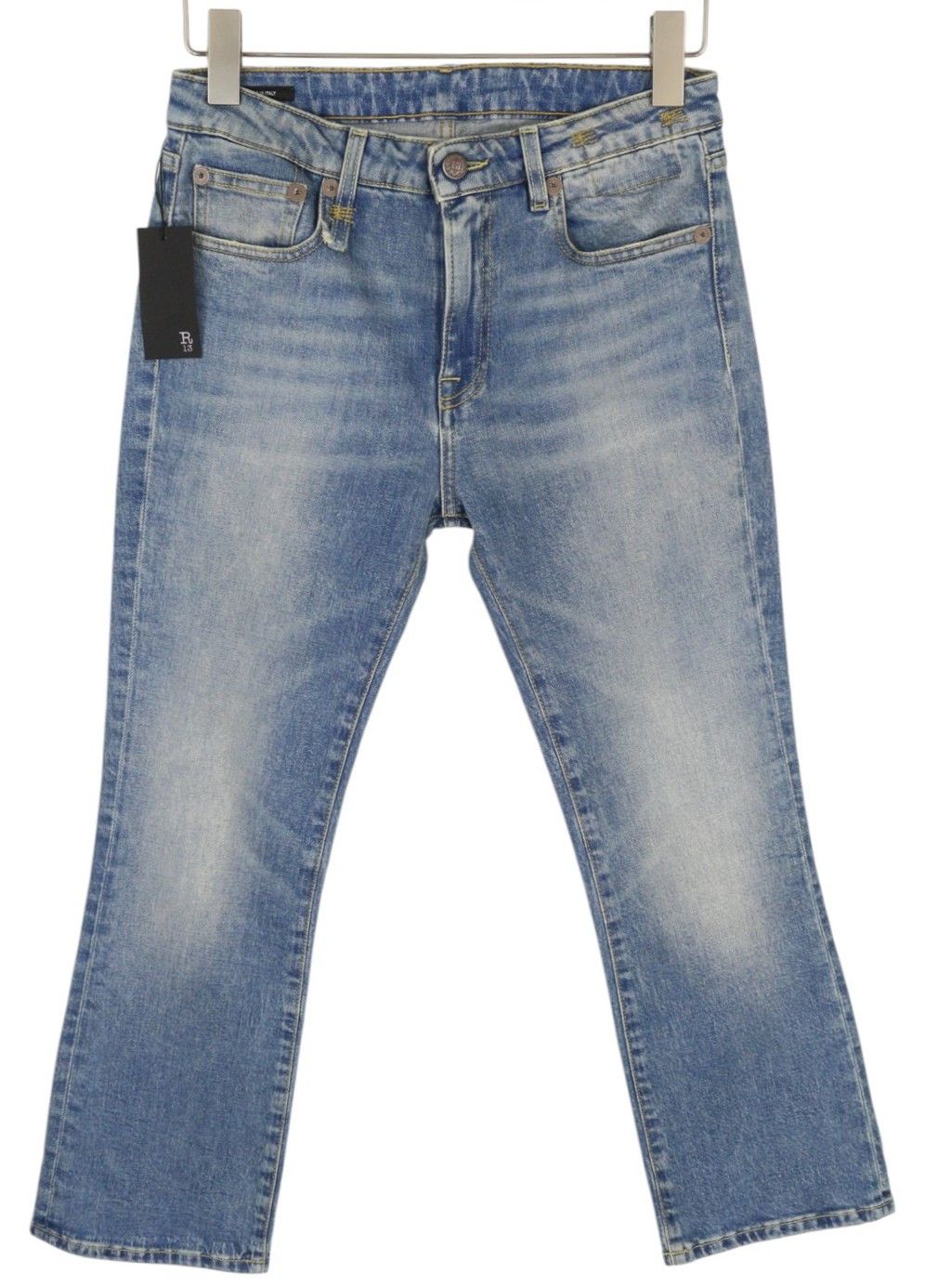 R13 KICK FIT 28 Jasper Stretch Washed Faded Ankle Cropped 86332 Size 28" / US 6 / IT 42 - 2 Thumbnail